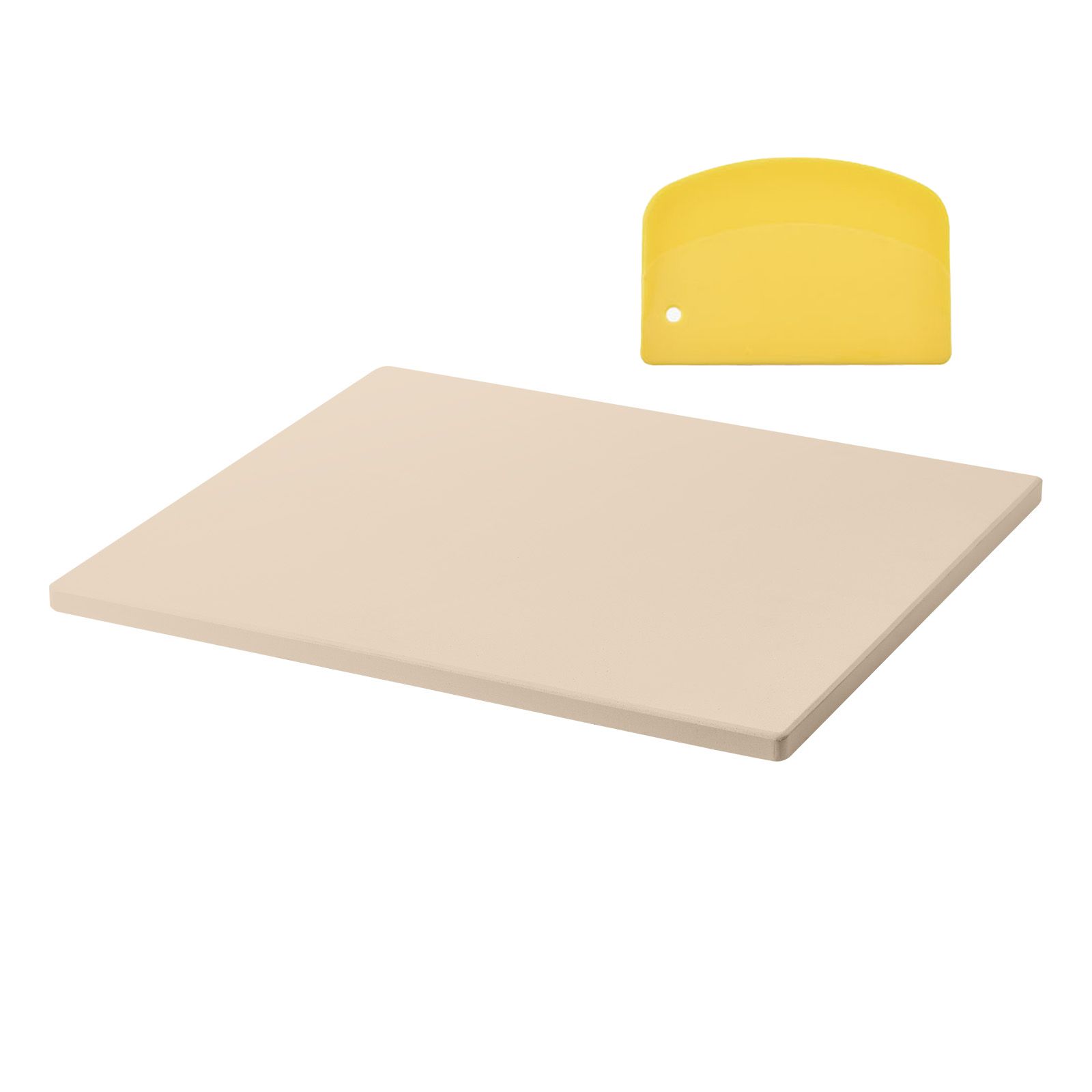 Rechteckiger Pizzastein 406 X 355 Mm Aus Cordierit, 15 Mm Dick, Hitzebeständig, Mit Schaber, Für Backofen, Brot- Und Pizzabacken Sowie Grill