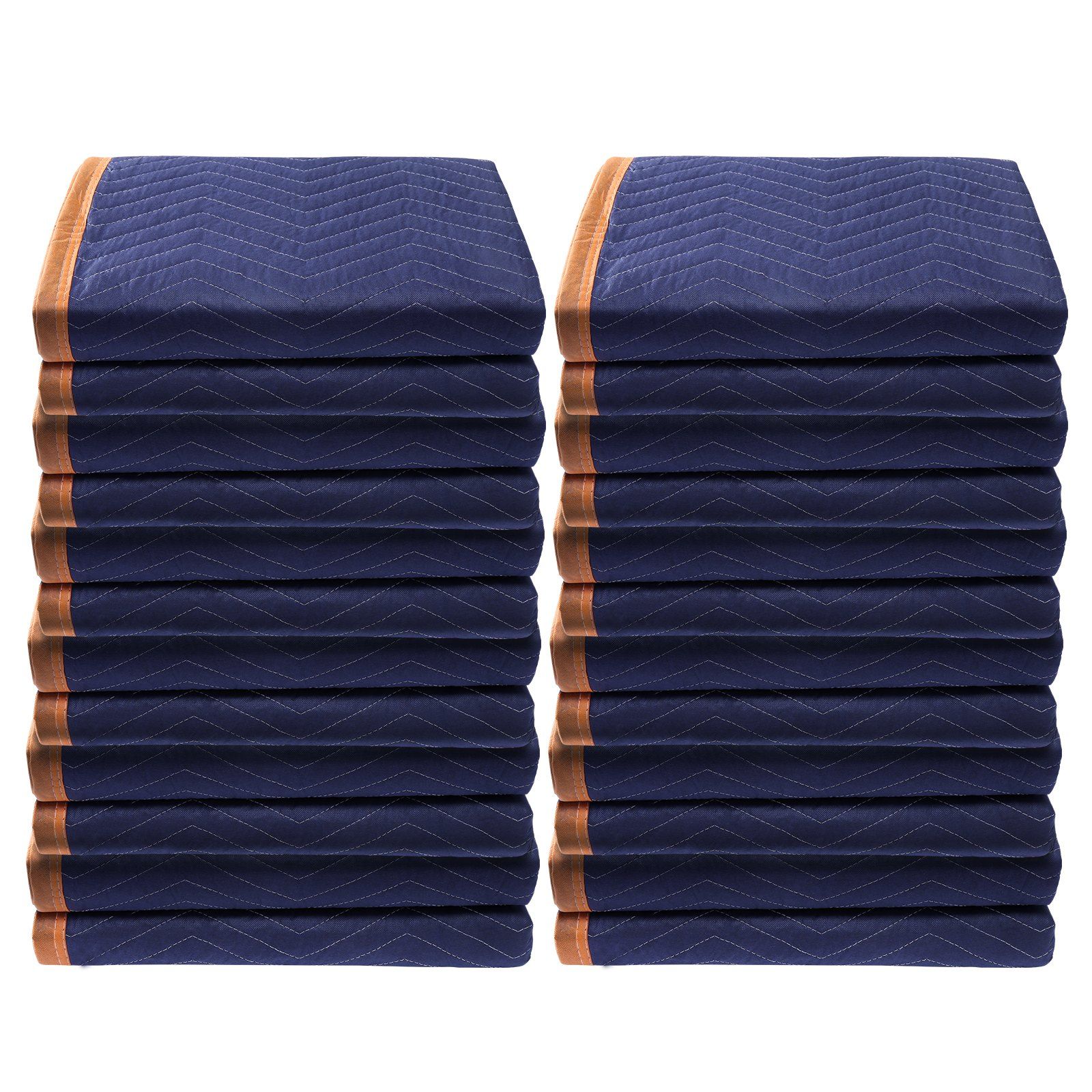 Umzugsdecke 203,2 X 182,9 Cm, 12 Stück, Gewicht 15,9 Kg/dz, Aus Vliesstoff Und Recycelter Baumwolle, Starker Schutz Für Möbel Und Böden, Blau/orange.