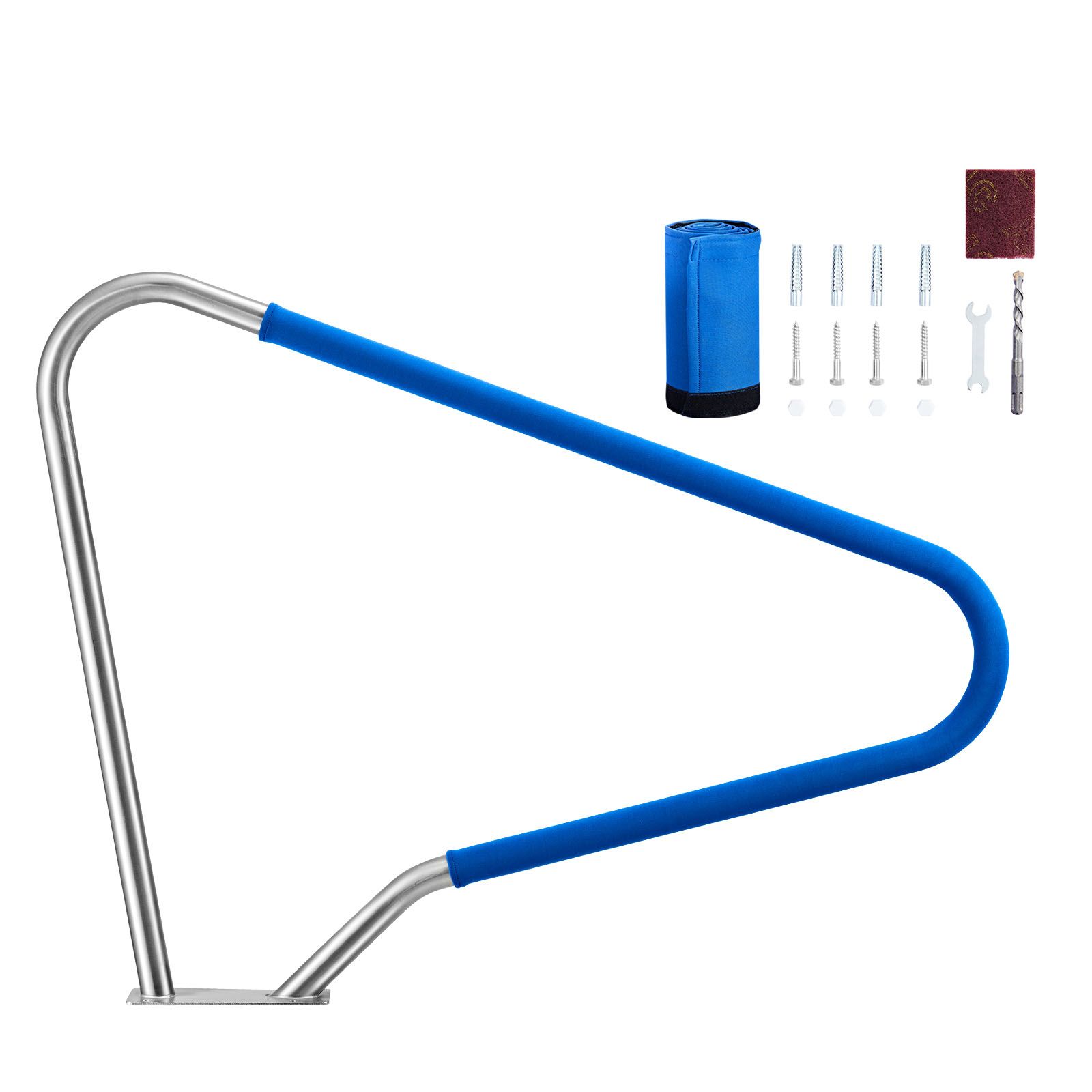 Haltegriff Für Pools, 122 X 91,5 Cm, Tragkraft 100 Kg, Edelstahl 304, Abnehmbare Antirutschmanschette, Zubehör Inklusive, Für Poolränder, Wasserparks Und Spas.