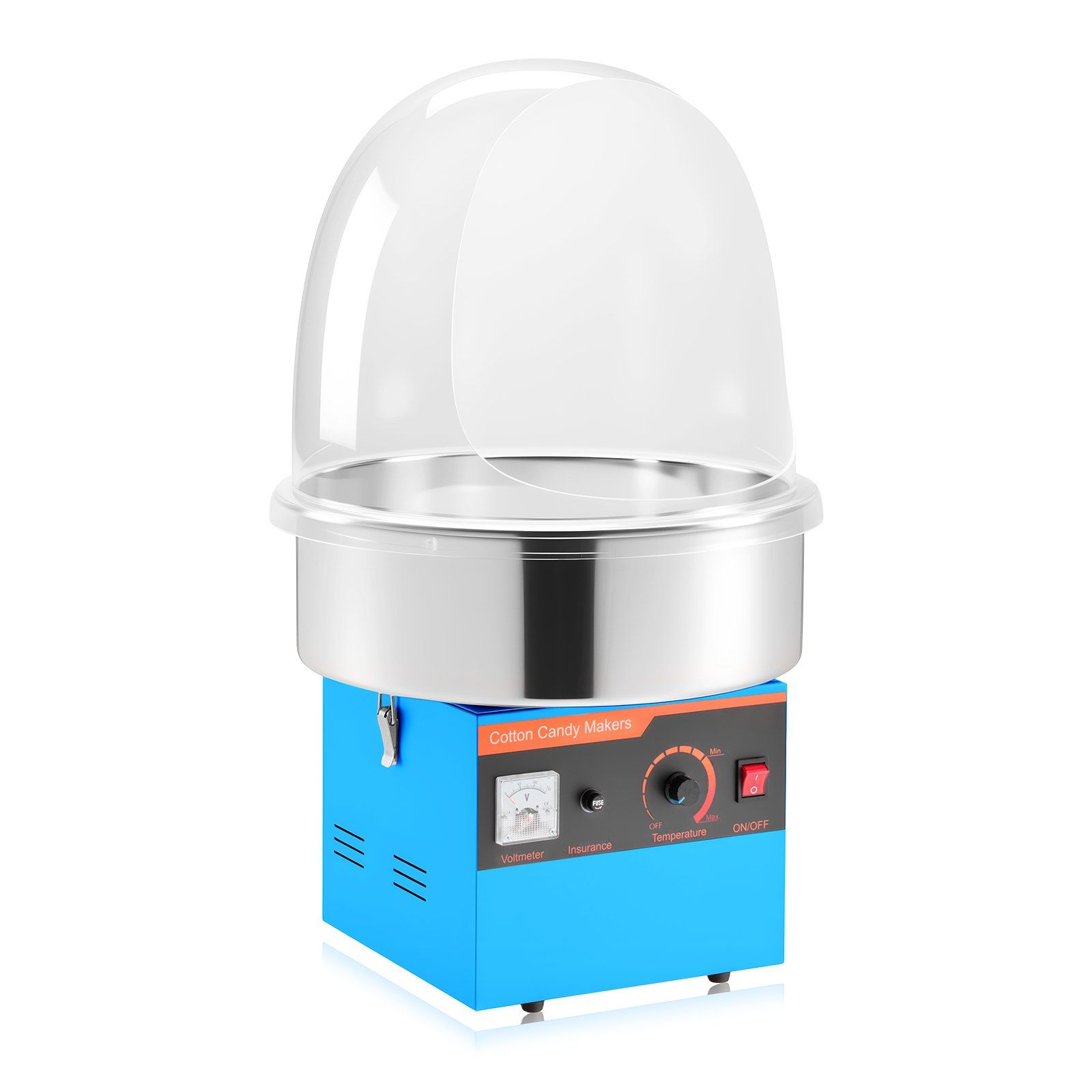 Elektrische Zuckerwattemaschine Mit 1000 W Leistung, Edelstahlschüssel Und -deckel, Inklusive Zuckerlöffel, Ideal Für Partys, Geburtstage Und Familienfeste, Farbe: Blau.