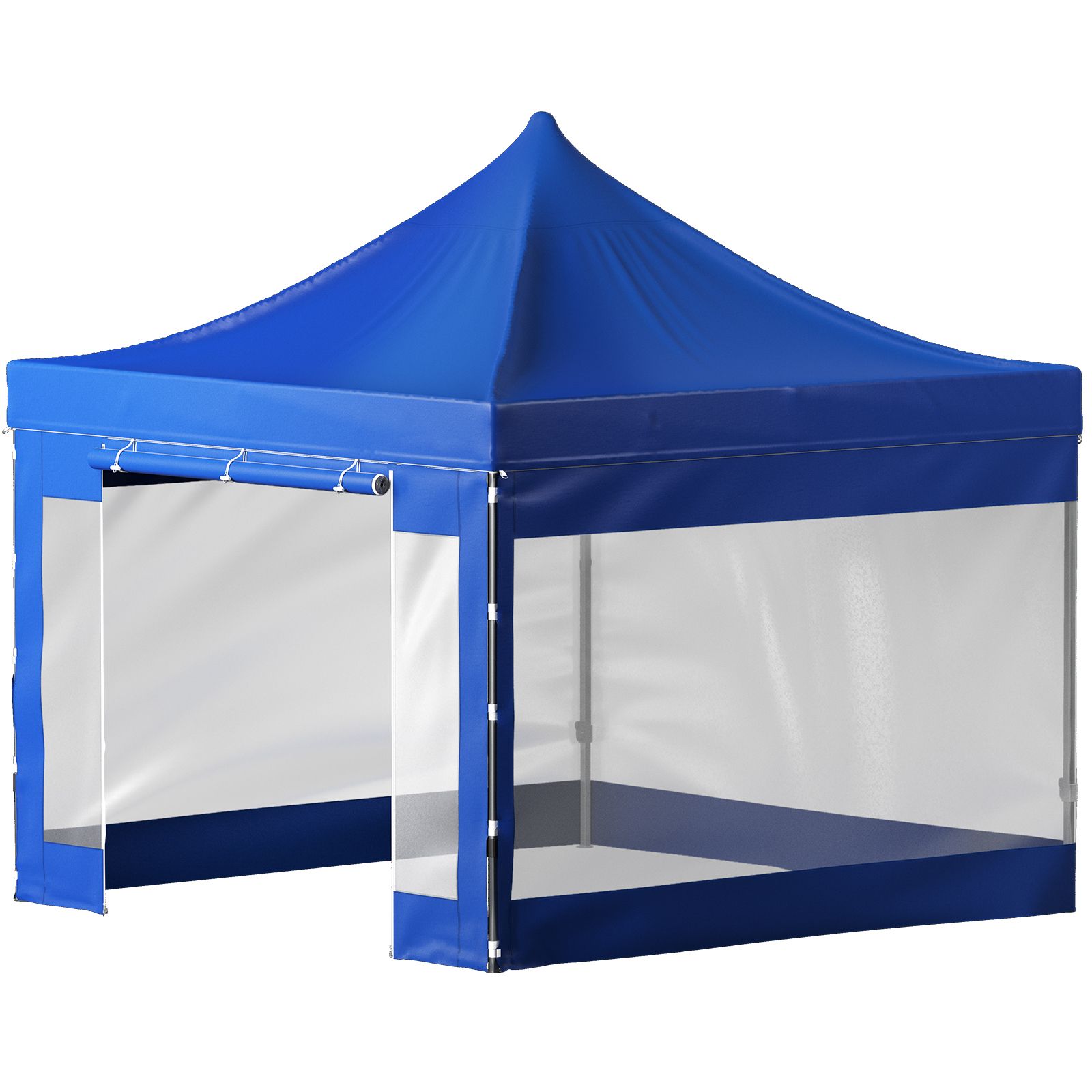 Zerlegbares Gartenzelt 304,8 X 304,8 Cm, Mit Abnehmbaren Seitenwänden Und Rollentasche, Uv-beständig Und Wasserdicht, Ideal Für Partys Und Den Einsatz Im Freien, Blau.