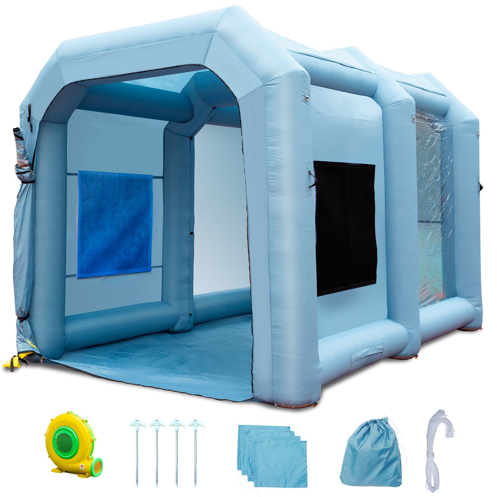 Aufblasbare Schutzabdeckung Für Autolackierung 396x305x274 Cm Mit Filtersystem Und 950-w-gebläse