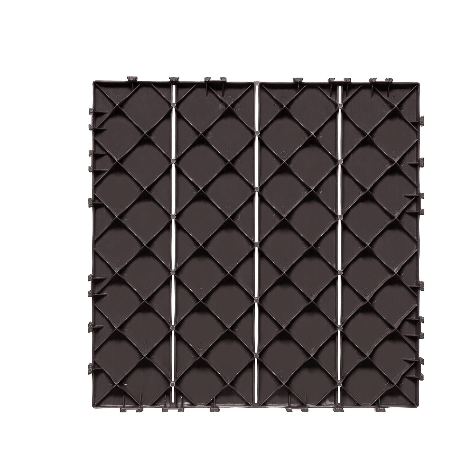 Selbstverriegelnde Terrassenfliesen, 10er-packung, 30x30 Cm, 10 M², Wasserdichter Kunststoff, Wetterfest, Für Den Außenbereich Geeignet, Terrasse, Balkon, Schwimmbad, Dunkelbraun.