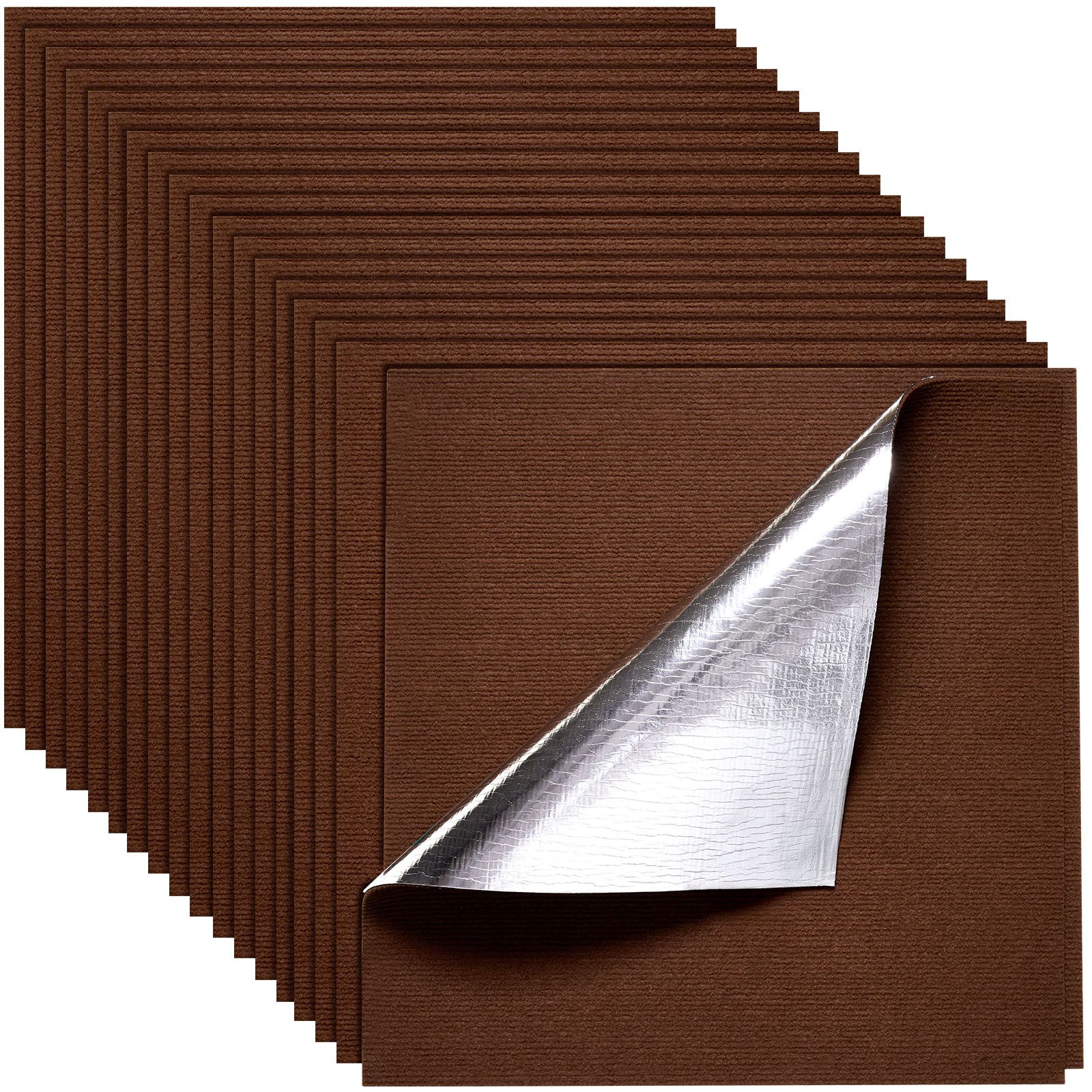 Teppichfliesen 610x610 Mm, 20 Selbstklebende Stücke, Selbstklebender Teppich Für Gewerbliche Bodenbeläge, Gepolstert, 7,4 M² Deckfläche, Einfach Zu Verlegen, Ideal Für Wohnzimmer Und Büro, Dunkelbraun