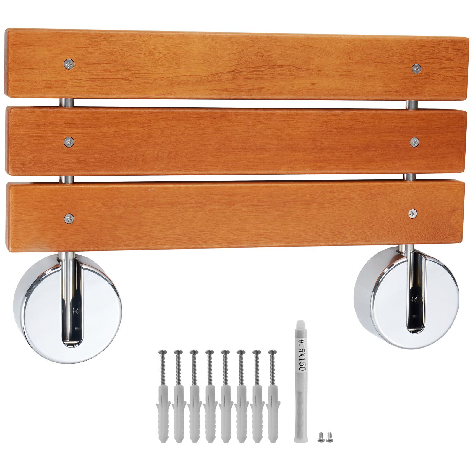 Faltbare Duschwanne Aus Teakholz, 51 X 33,5 Cm (ausgeklappt), Wandmontage, Max. Belastung 200 Kg, Platzsparender, Faltbarer Sitz Für Senioren, Schwangere Und Kinder