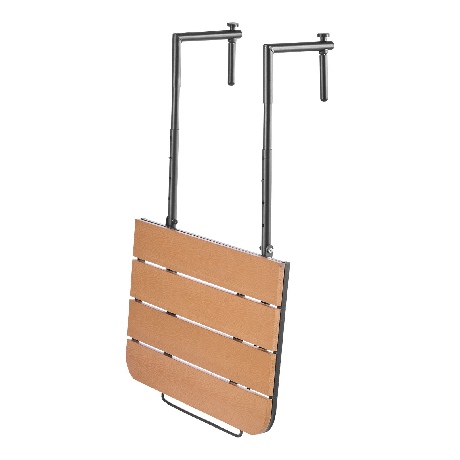 Hängender Balkontisch, 25x24 Cm, Klappbar, 4 Verstellbare Stufen, Kompatibel Mit Geländern Von 1-8,27 Cm, Ideal Für Terrassen Und Patios.