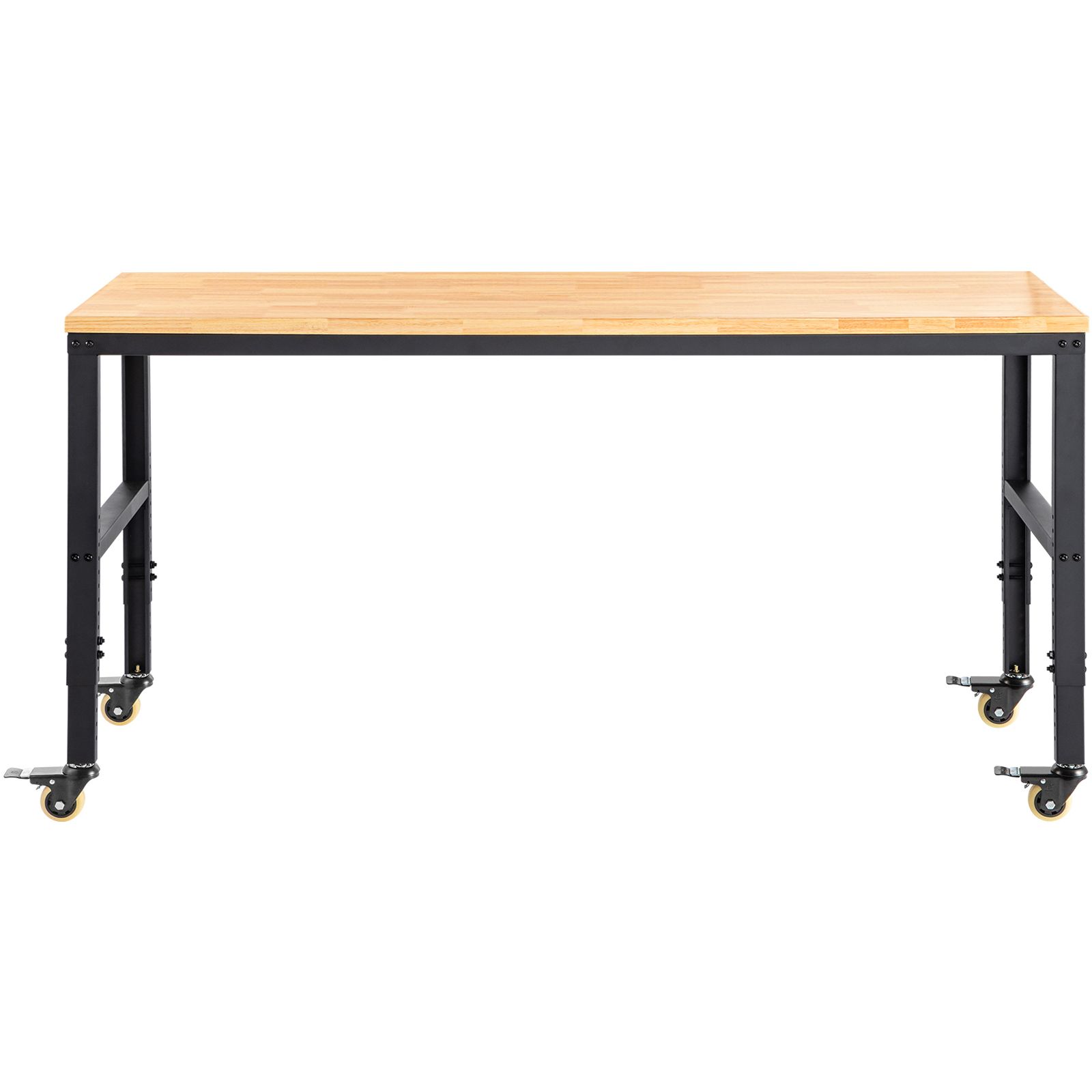 Höhenverstellbare Werkbank, 155 X 51 Cm, Mit Hartholzplatte Und Metallrahmen, Tragfähigkeit 720 Kg, Integrierte Steckdosen, Lenkrollen, Für Werkstatt Und Büro.