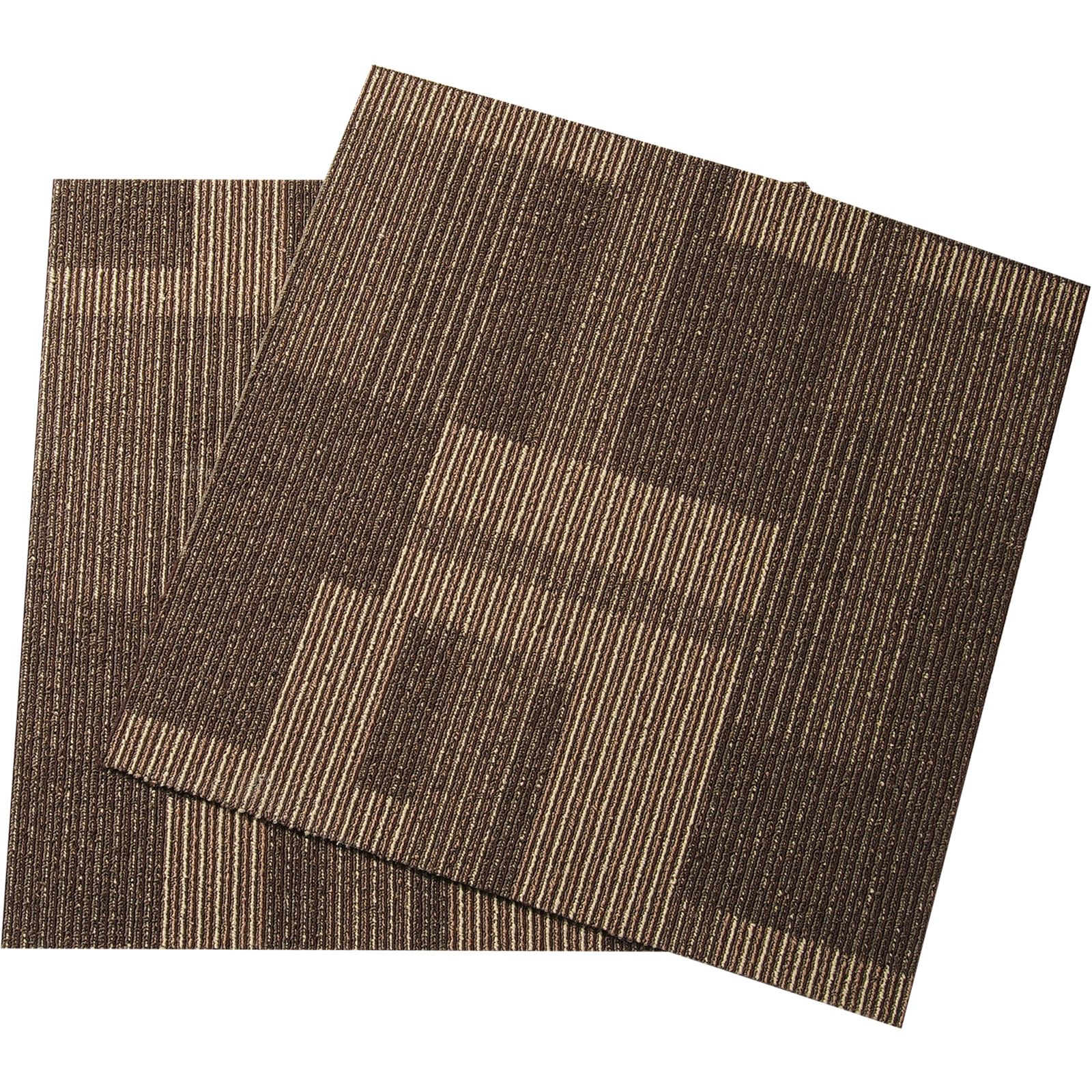 Wiederverwendbare Teppichfliesen 61x61cm, Mit Integriertem Schaumstoff, Weich Und Einfach Zu Verlegen, Für Schlaf- Und Wohnzimmer (24 Stück, Gemischtes Braun)