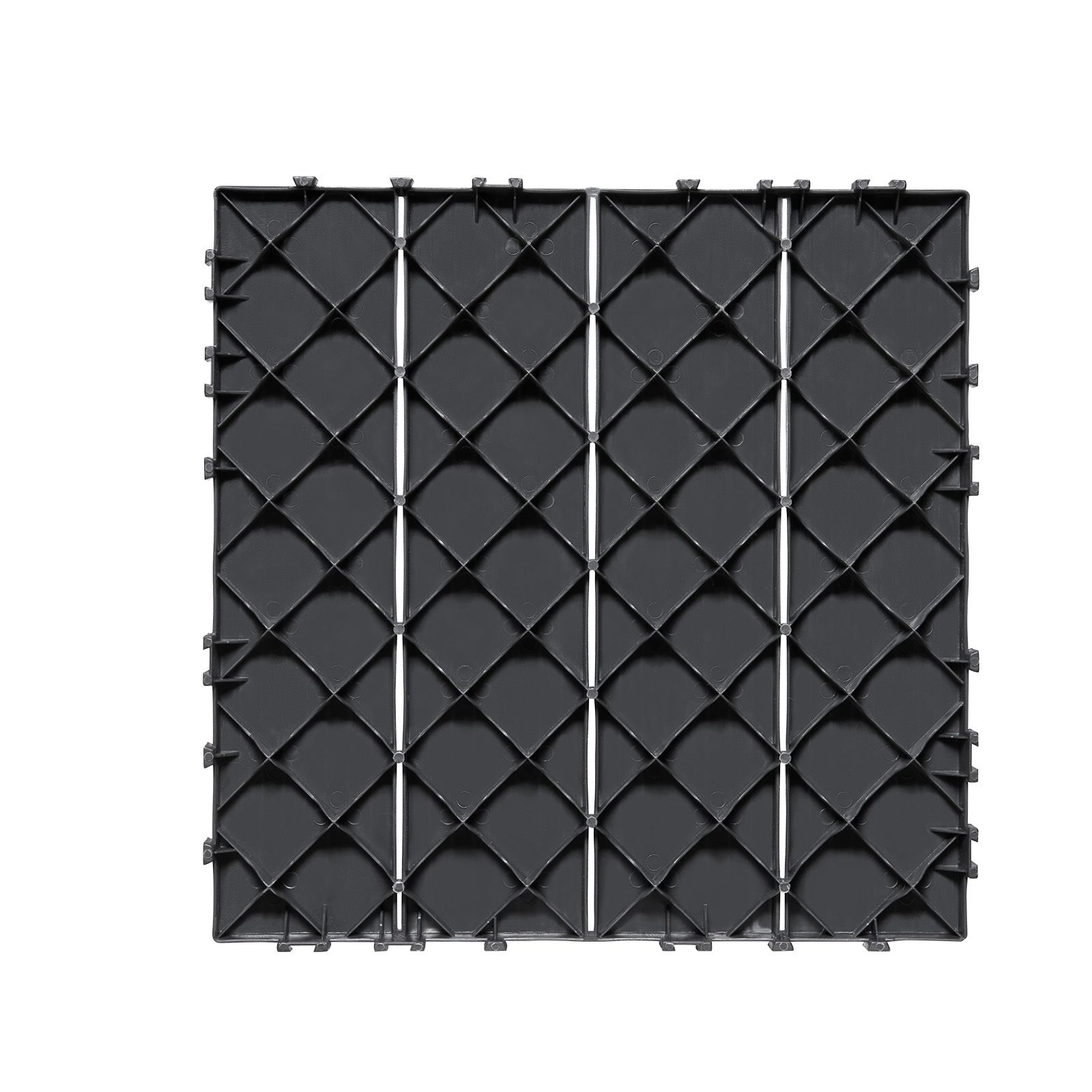 Verbund-terrassenfliesen, 10er-pack, 30,5 X 30,5 Cm (0,9 M²), Wasserfester Kunststoff-bodenbelag Für Terrasse, Pool, Balkon Und Garten, Dunkelgrau