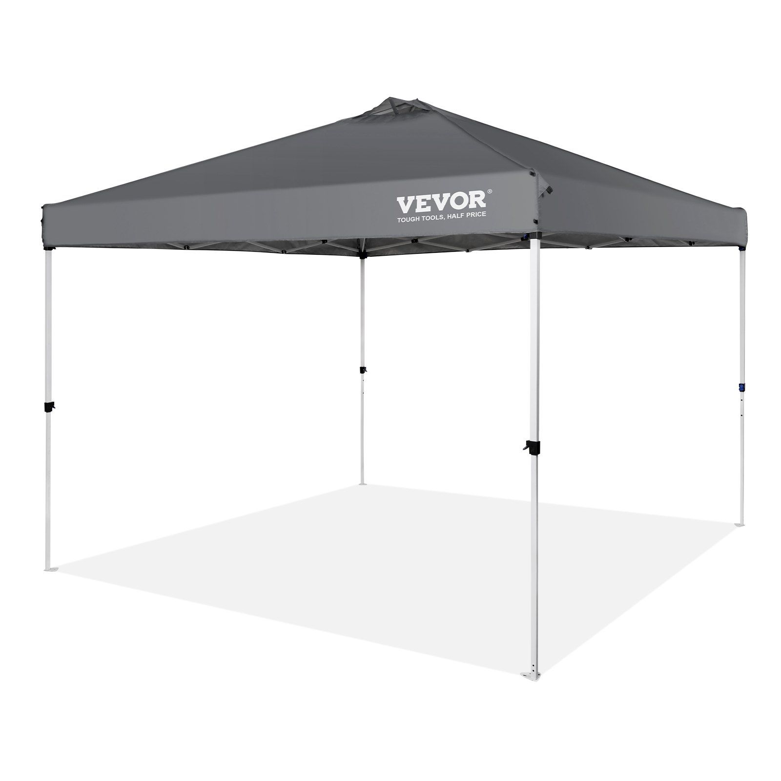 10x10 Fuß Großes Pavillonzelt, 250d Silberne Pu-plane, Mit Rollentragetasche Und 4 Sandsäcken, Wasserdicht Und Sonnenschutz Für Partys, Camping Und Veranstaltungen – Dunkelgrau