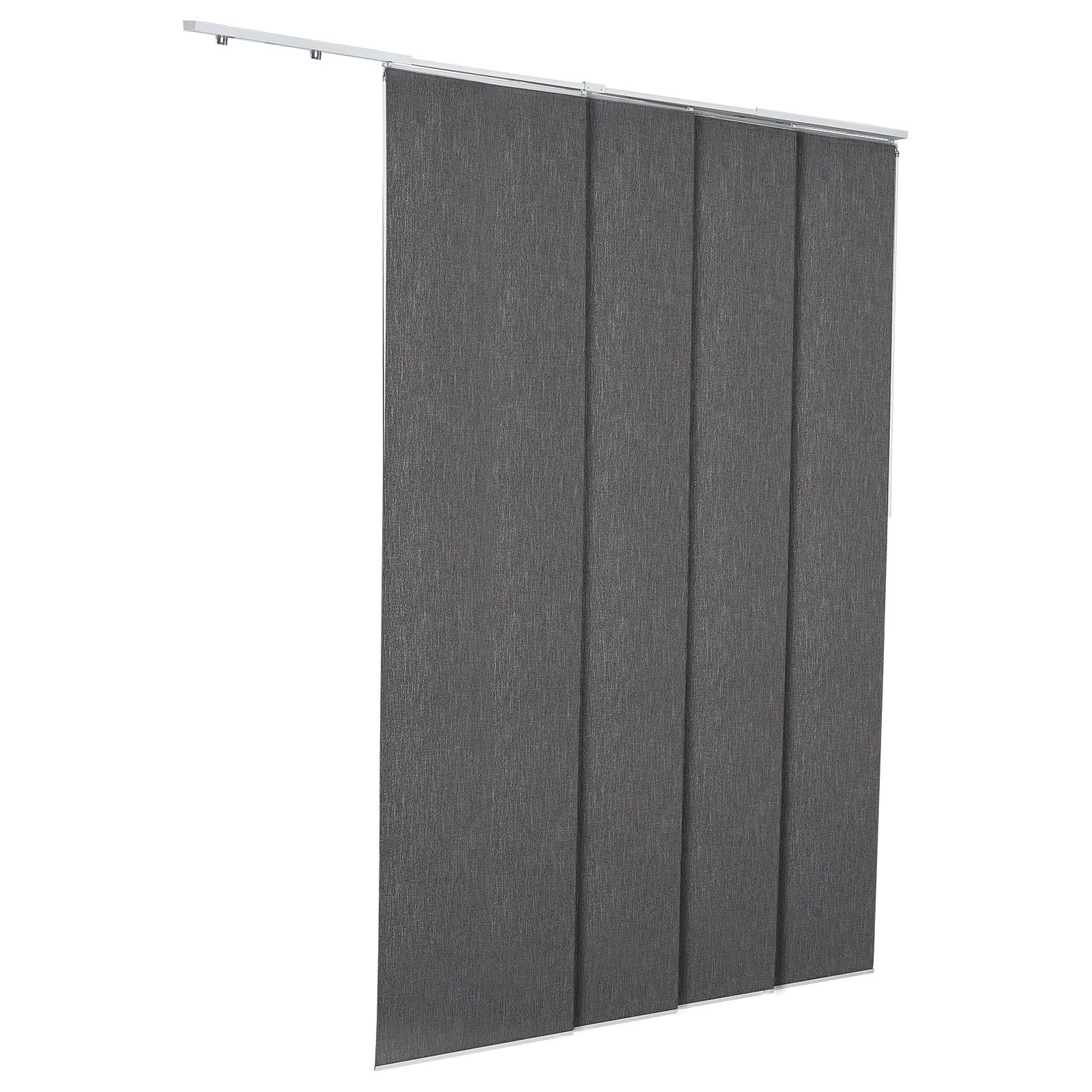 Schiebetür-rollo Für Fenstertüren, Ausziehbare Schiene 116–218 Cm, Vertikal-verdunkelungsrollo, Höhe 243 Cm, Raumteiler, Dunkelgrau