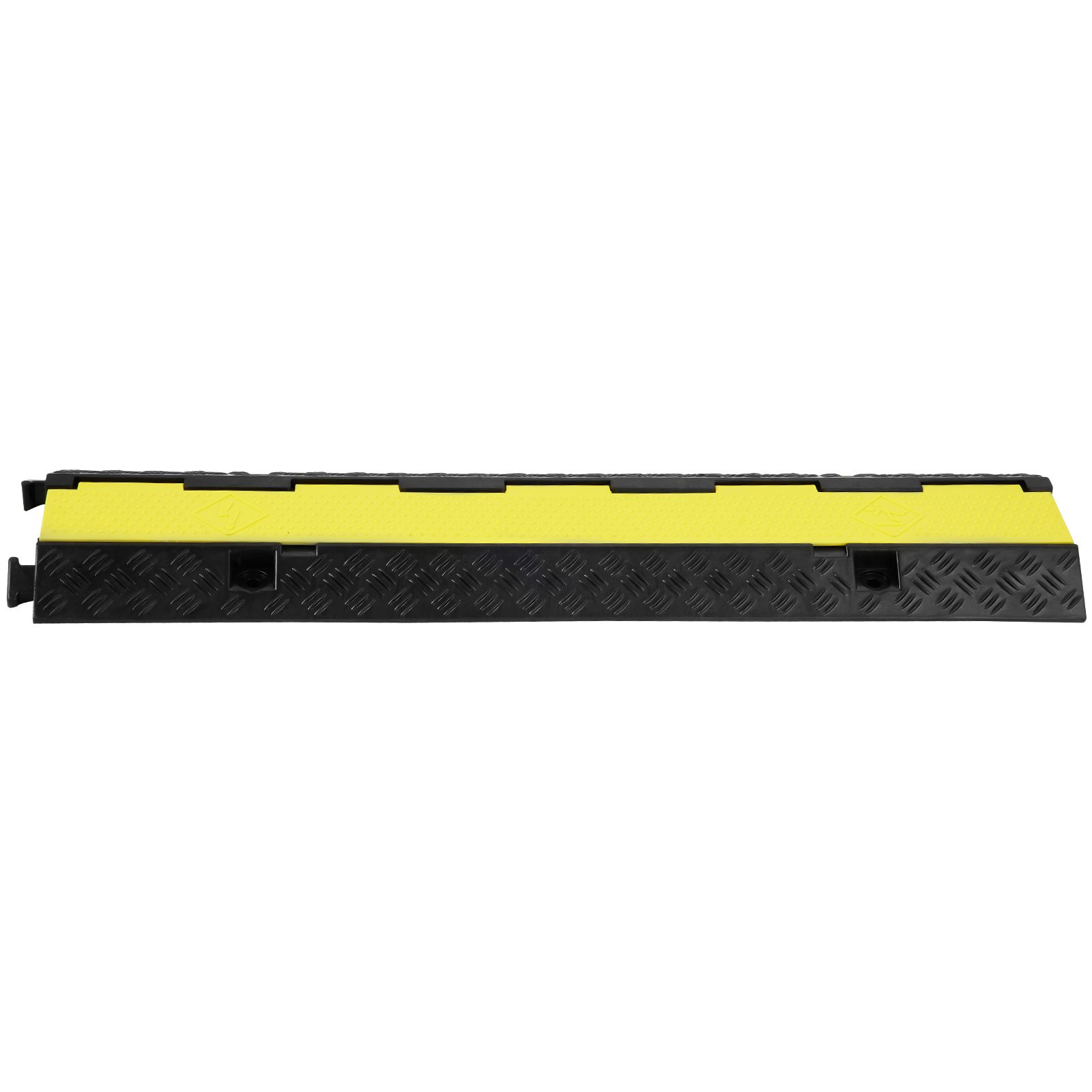 3-teiliger Gummikabelschutz, 2 Kanäle, 5443,1 Kg/achsen-tragfähigkeit, Robuste Rampe Für Rohre Und Kabel, Mit Klappdeckel Und 1524 Cm Warnband, Für Den Innen- Und Außenbereich Geeignet.