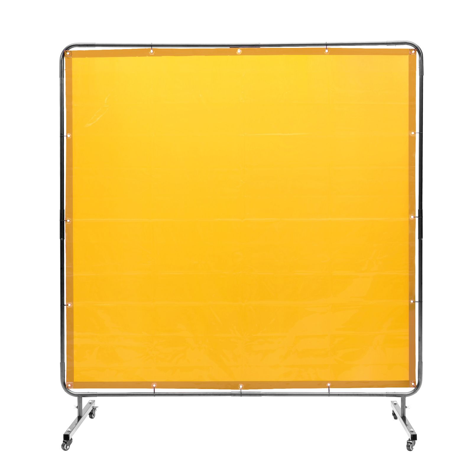 Schweißschutzwand Mit Rahmen, 1,83 M X 1,83 M, Feuerhemmender Vinylvorhang, Auf 4 Lenkrollen (2 Davon Gebremst), Mobil Und Professionell Für Werkstatt/industrie, Gelb.