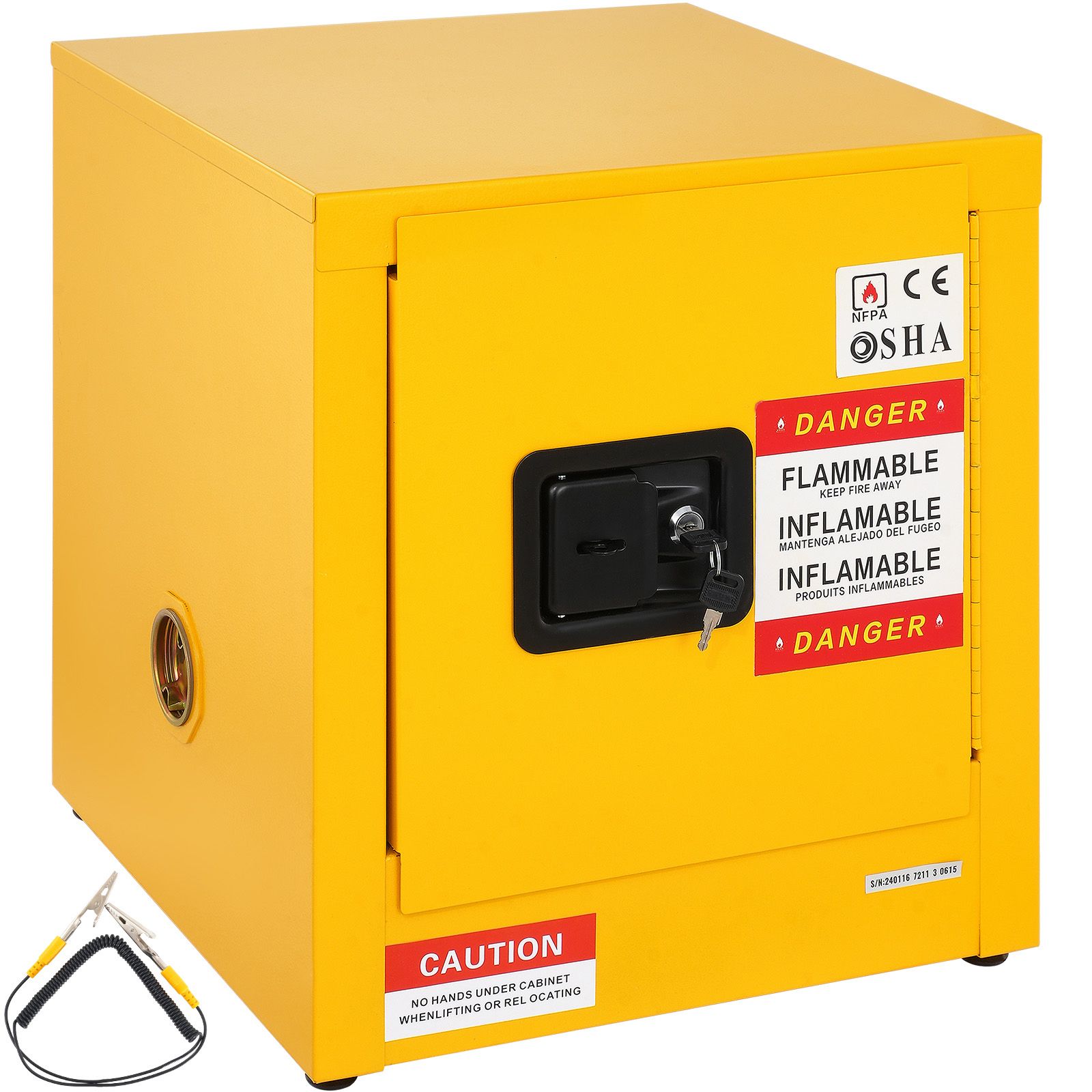 Sicherheitsschrank 41,6 L – 42,9 X 42,9 X 46 Cm, Manuelle Scharniere Für Gefahrstoffe