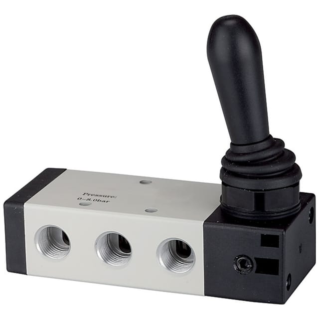 5/2-Wegeventil, Handhebelbetätigung, »4H«, rastend, G 3/8", 1500l/min