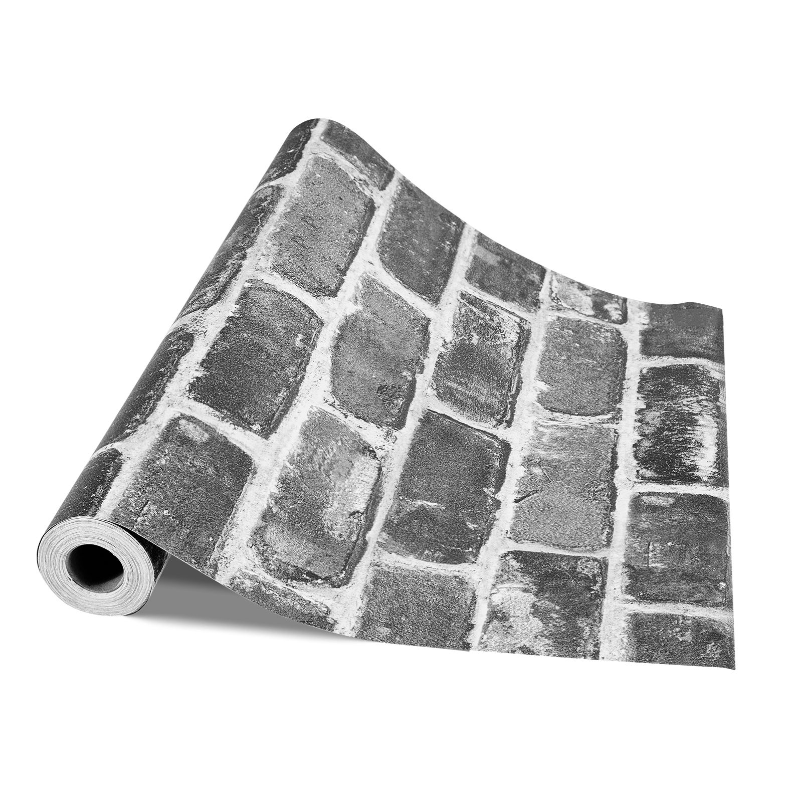 Selbstklebende Tapete, 45 Cm X 10 M, Graue Ziegelsteinoptik, Wasserfest, Selbstklebend, Leicht Zu Reinigen, Dekorative Vinyltapete Für Wohnzimmer, Küche, Büro, Badezimmer (128 Zeichen)