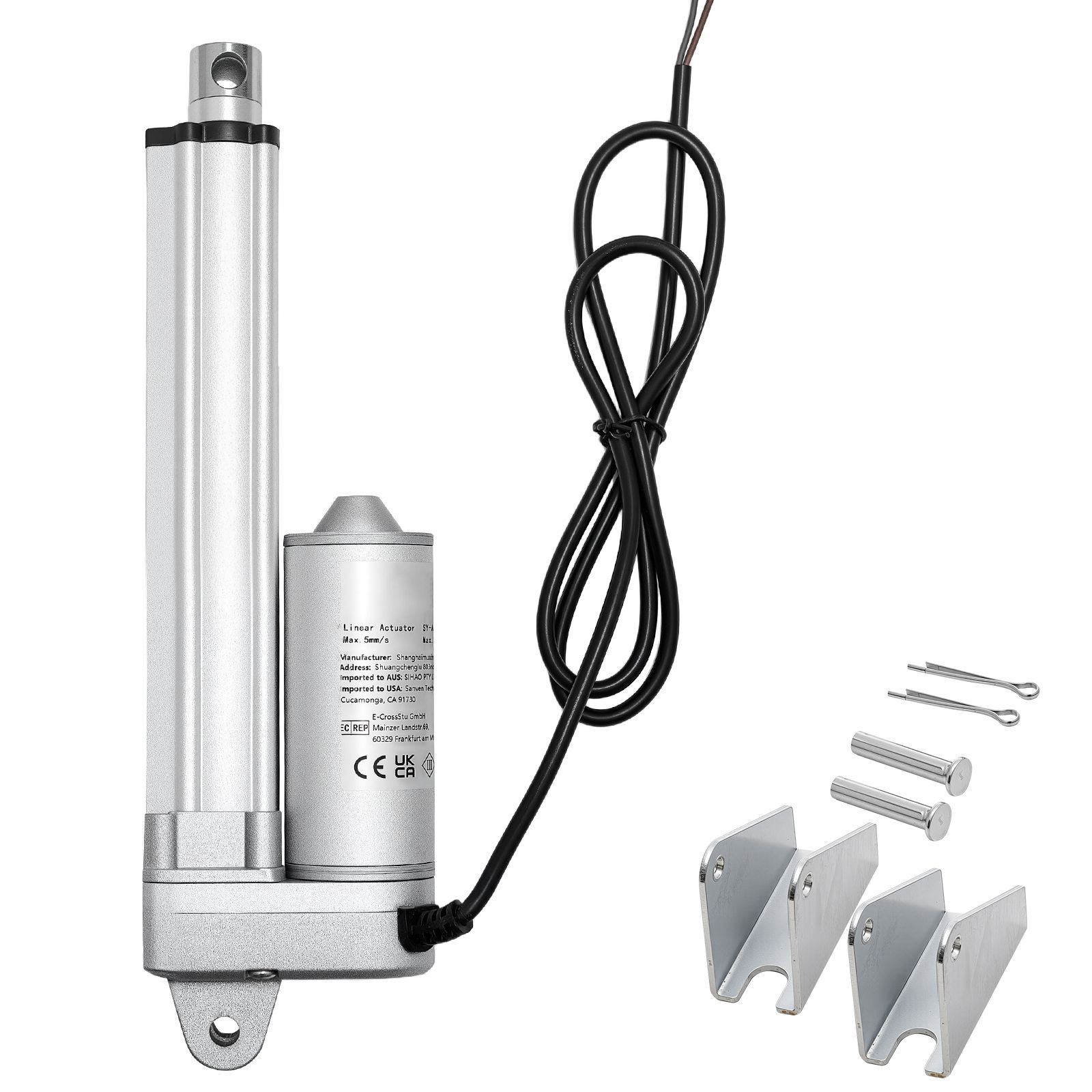 12-v-linearantrieb, 101,6 Mm Hub, Ip65 Wasserdicht, 3000 N, 5 Mm/s, Mit Montagehalterungen Für Solartracker, Industriemaschinen Und Türöffner