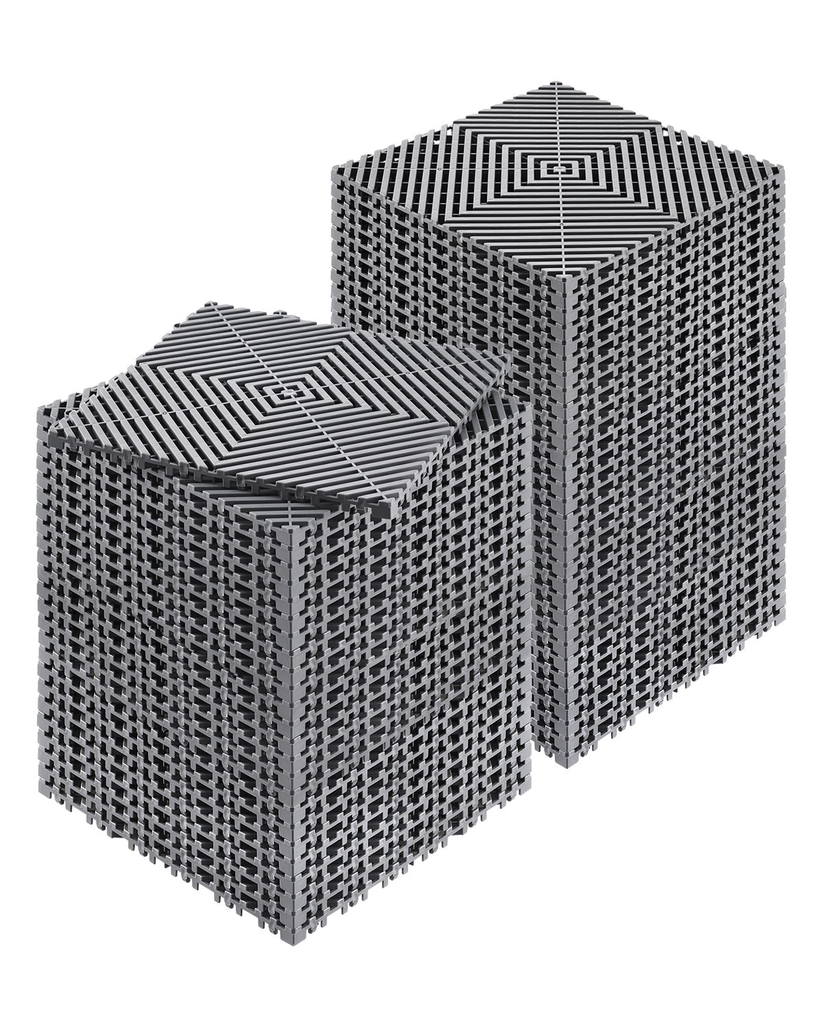 12'x12' (ca. 3,66 M X 3,66 M) Große, Ineinandergreifende Drainagematte, 55 Modulare, Rutschfeste, Graue Pp-teile, Für Garage, Garten, Küche Und Außenbereich