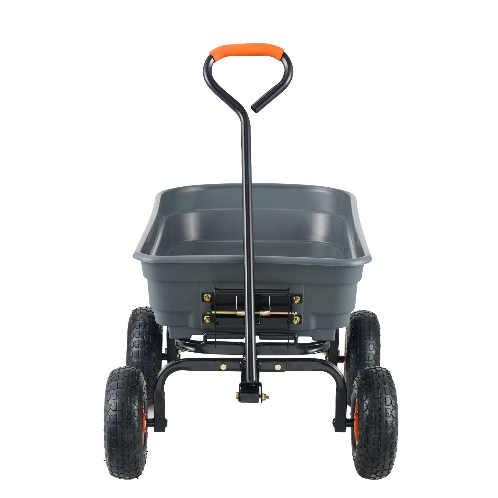 Gartenwagen Aus Polyethylen Mit Stahlrahmen, 272 Kg Kippmulde, 25 Cm Rädern Und Verstellbarem Griff