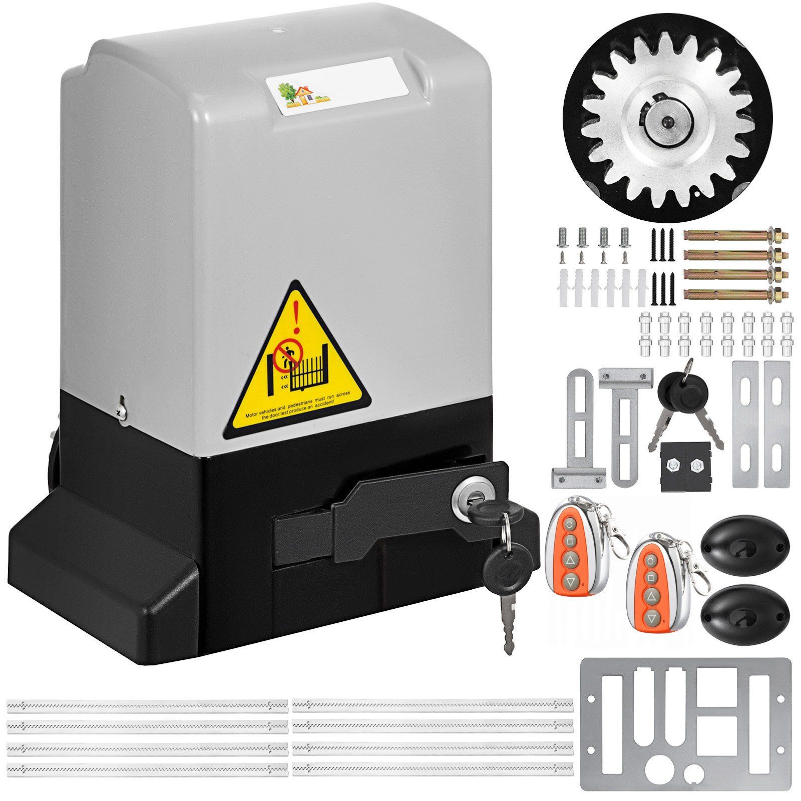 Automatischer Toröffner 600 Kg, Infrarot-sicherheitssensor, 2 Fernbedienungen, Geschwindigkeit 1188,7 Cm/min.