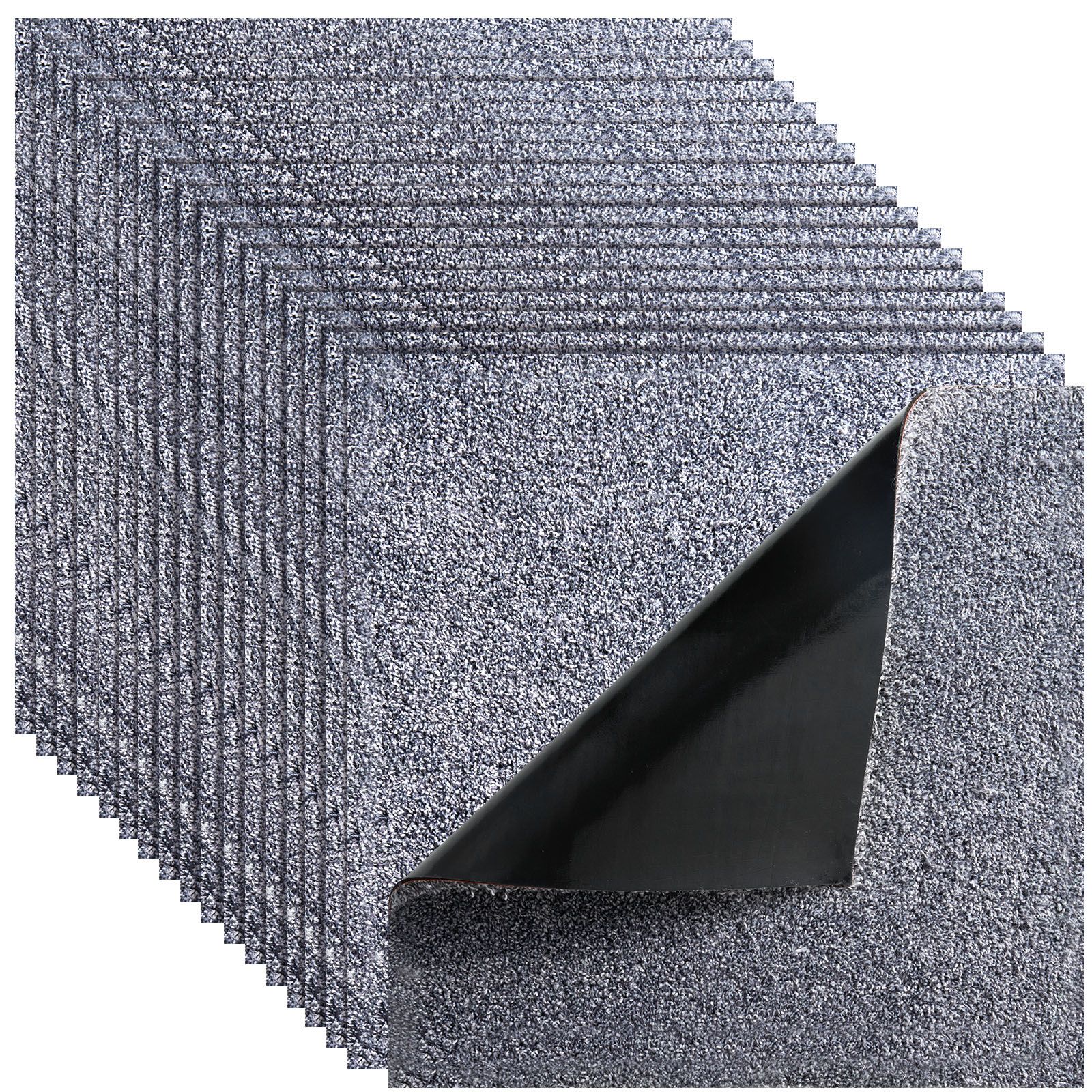 Teppichfliesen 457 X 457 Mm, 10er-pack, Selbstklebend, Weich, Grau, Deckfläche 2,1 M², Einfache Verlegung, Wohn- Und Schlafzimmer