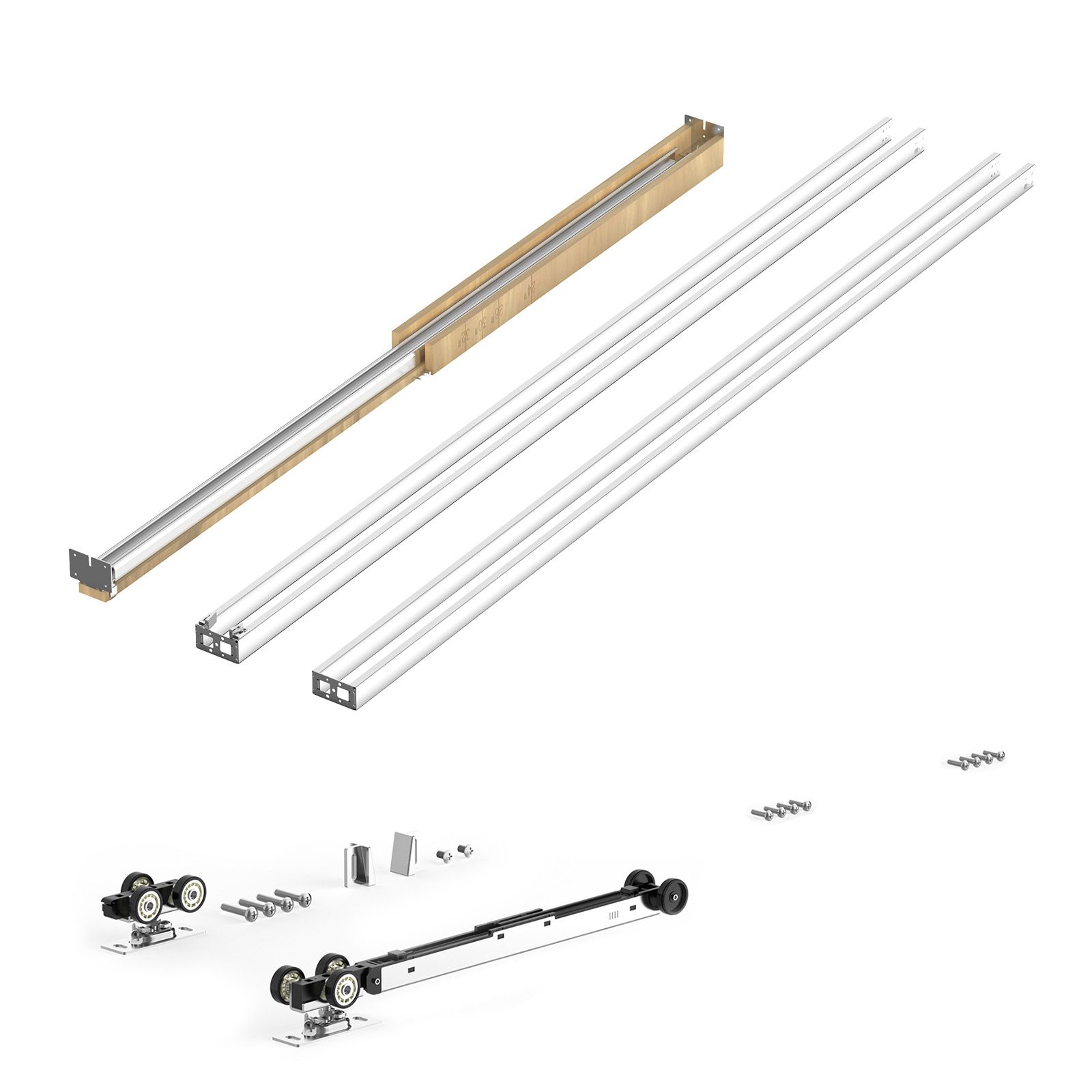 Schiebetürrahmen-set, 610–813 Mm X 2032 Mm, Mit Bidirektionalem Dämpfer, Geräuschlosem Gleiten, Hochwertigem Verzinktem Stahl, Einfache Montage