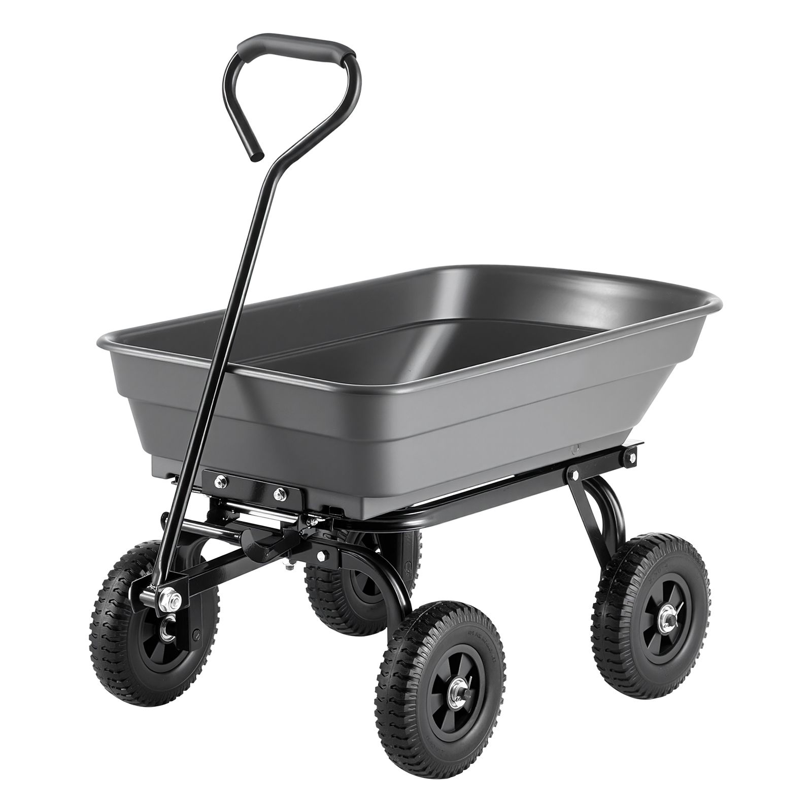 Kippbarer Gartenwagen, 181 Kg, Schubkarre Mit 90°-kippmechanismus, 180°-schwenkrädern, 270°-flexlagern, Für Pflanzen, Erde Und Erntegut