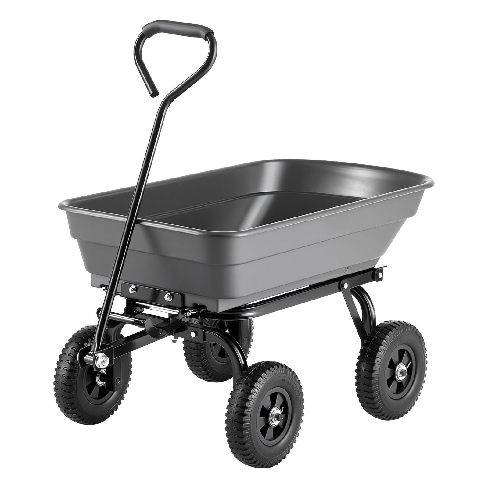 Kippbarer Gartenwagen, 272 Kg, Polyethylenbehälter Mit 90°-kippmechanismus, 180°-schwenkrädern, 270°-flexiblen Drehlagern, Für Pflanzen, Erde Und Erntegut
