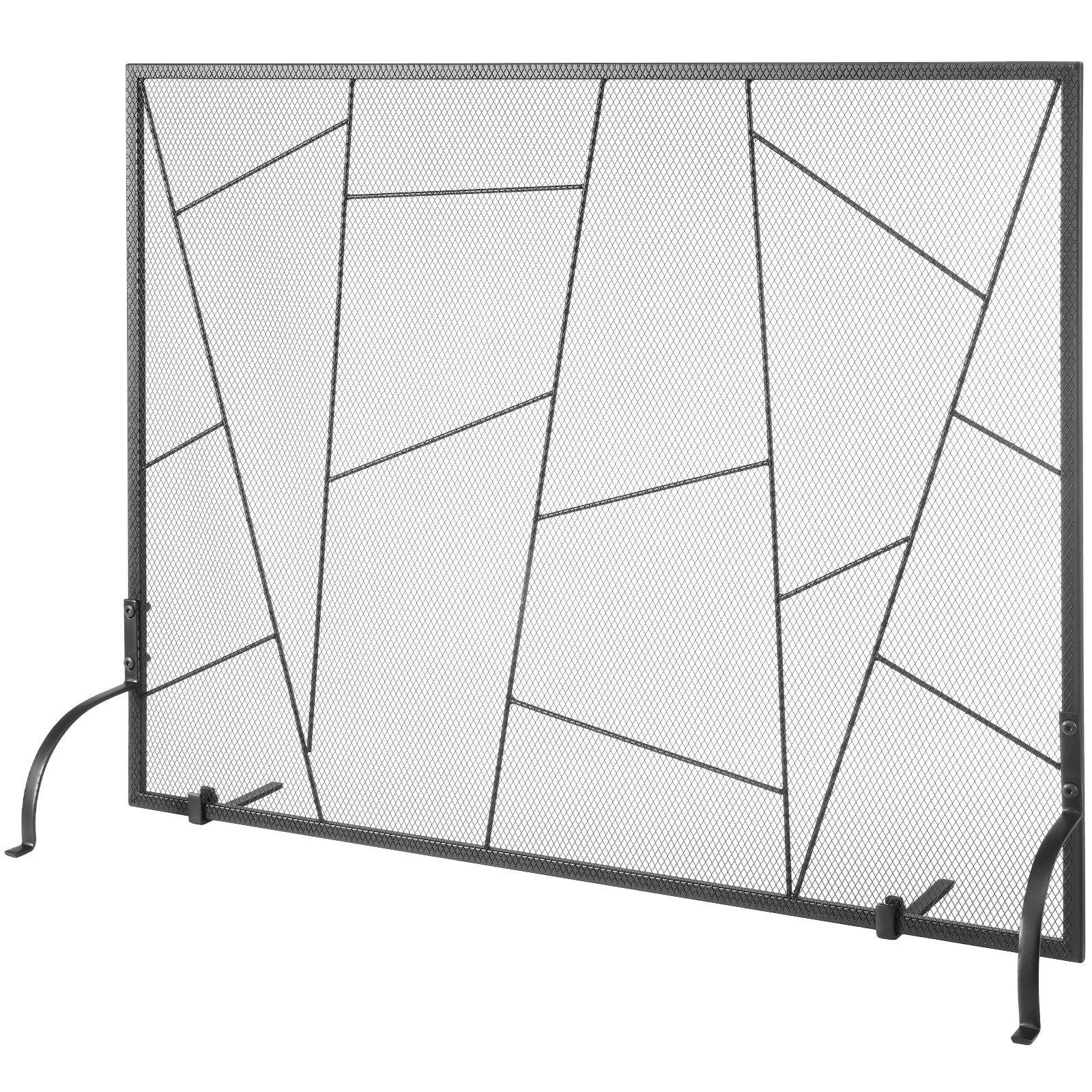 Funkenschutzgitter Für Kamine, Einteilig Aus Robustem Eisen, 906 (l) X 720 (h) Mm, Einfache Montage, Freistehend, Moderne Dekoration Für Das Wohnzimmer.