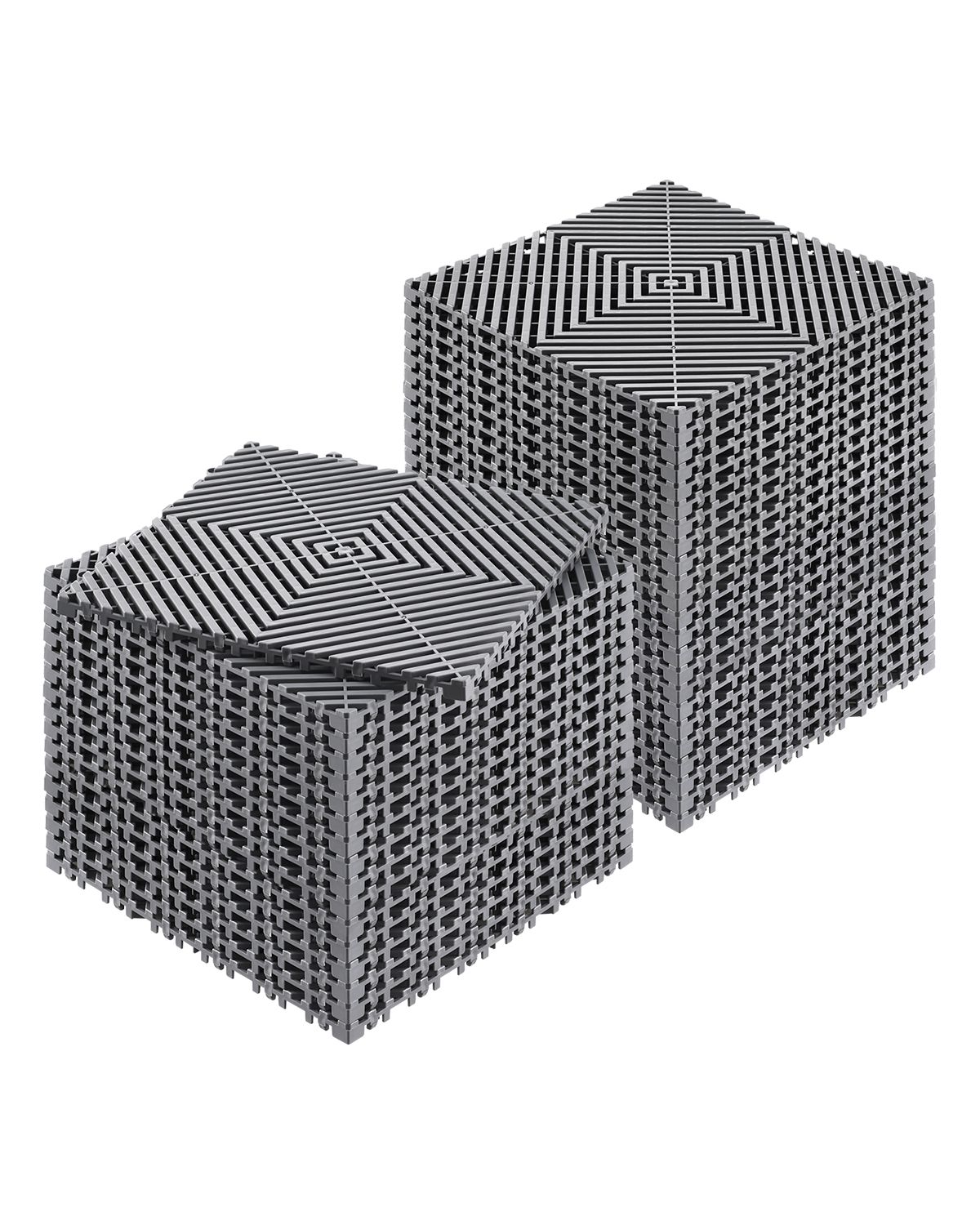 Modulare Drainagematte 12'x12' Grau, 40 Stück, Rutschfestes Pp, Für Garage, Garten, Küche & Außenbereich