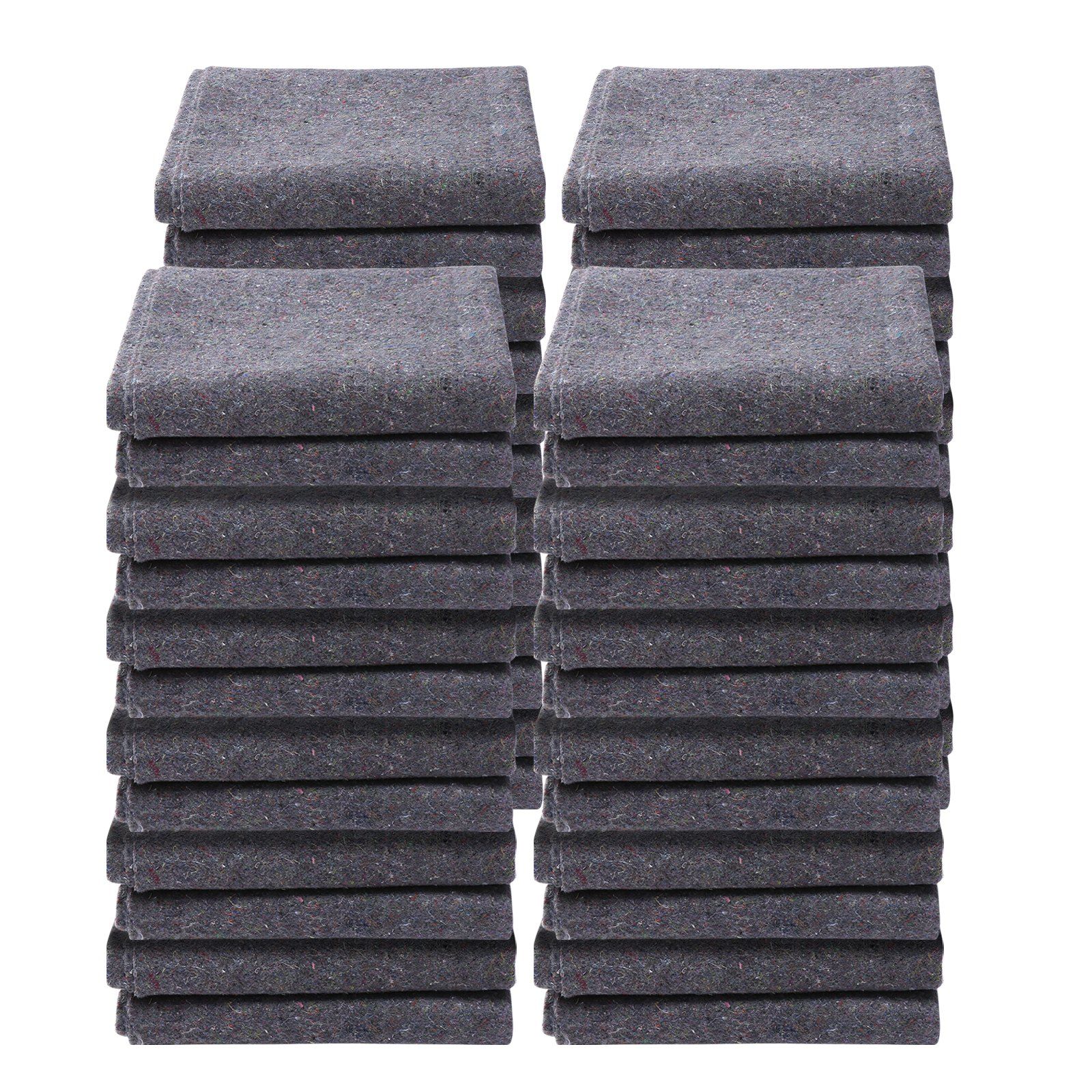 Professionelle Umzugsdecke, 182,9 X 137,2 Cm, 24er-packung, Dicke Recycelte Baumwolle, Möbel- Und Bodenschutz, Gewicht 9,5 Kg/dutzend.