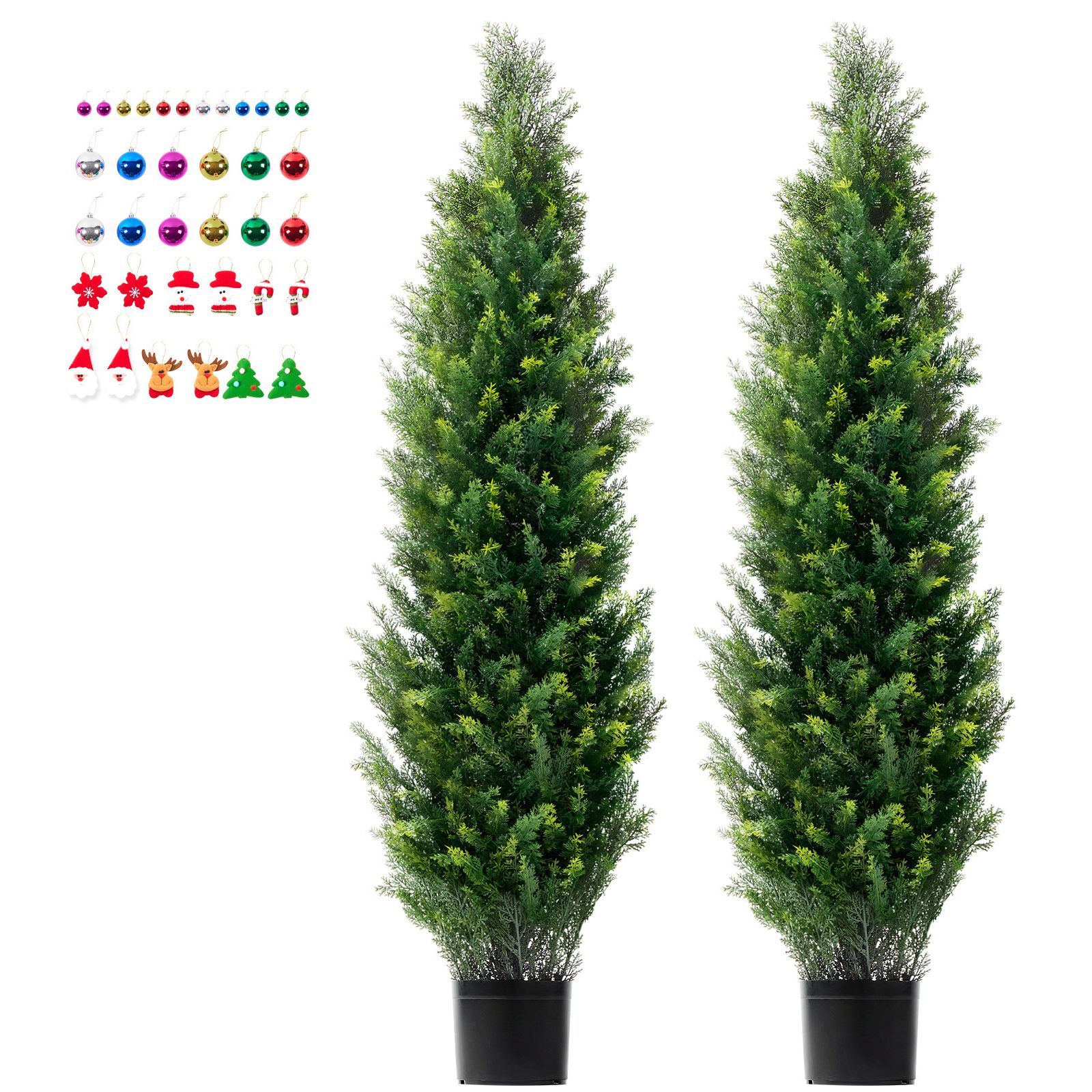 2er-pack Künstliche Zedernbäume, 152,4 Cm, Künstliche Pflanzen, Uv-beständig, Dekoration Für Drinnen Und Draußen