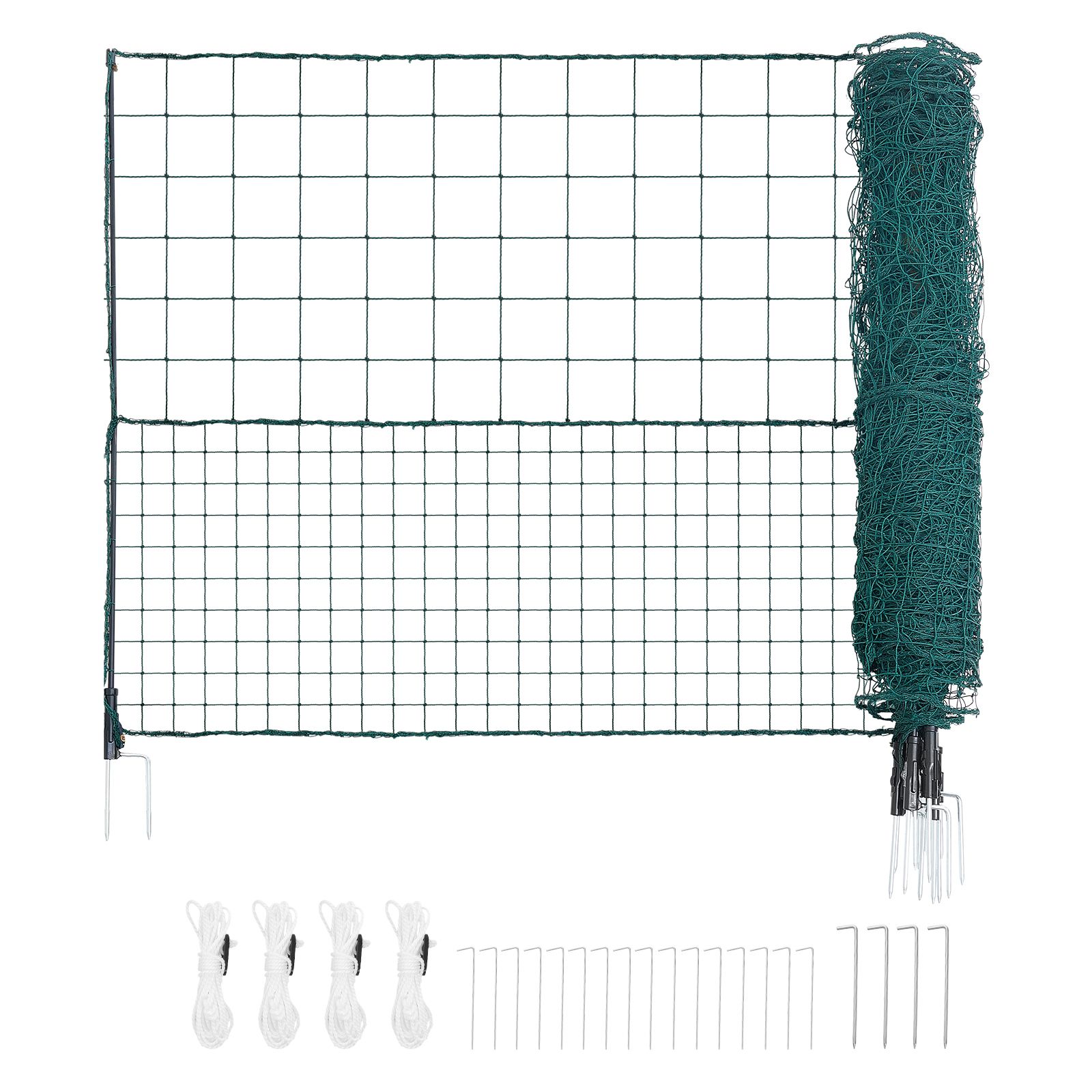 Temporärer Zaun Mit Heringen, 1,05 X 25 M Kunststoffnetz, Gartensicherheitsnetz Mit Doppelten Heringen Und Seilen, Ideal Für Hunde, Hühner, Pflanzen, Gärten Im Freien