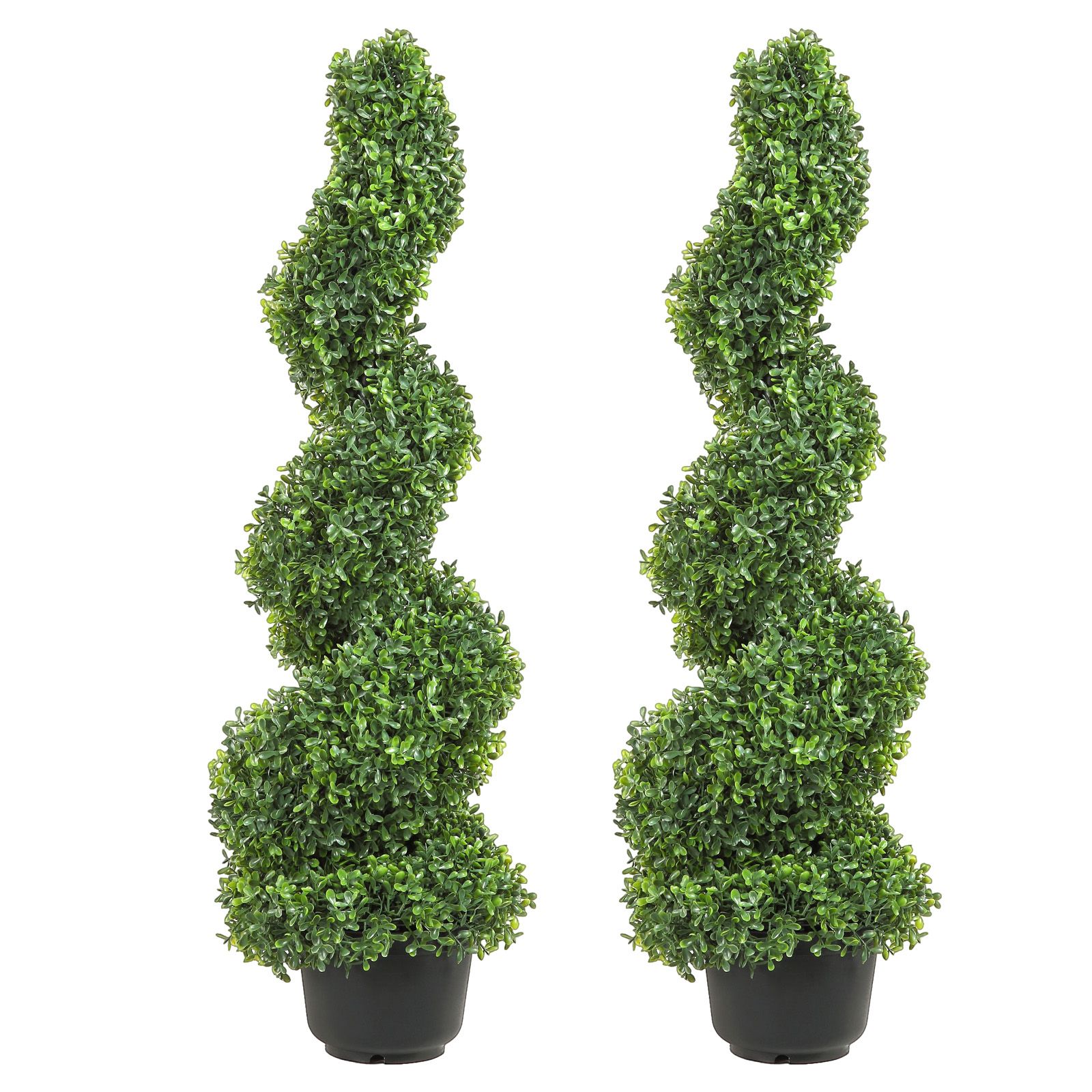 Künstlicher Buchsbaum Im Topf, 2 Stück, 1 M Hoch – Ganzjährig Grüne Pflanze, Austauschbare Blätter, Dekoration Für Drinnen, Draußen Und Im Garten