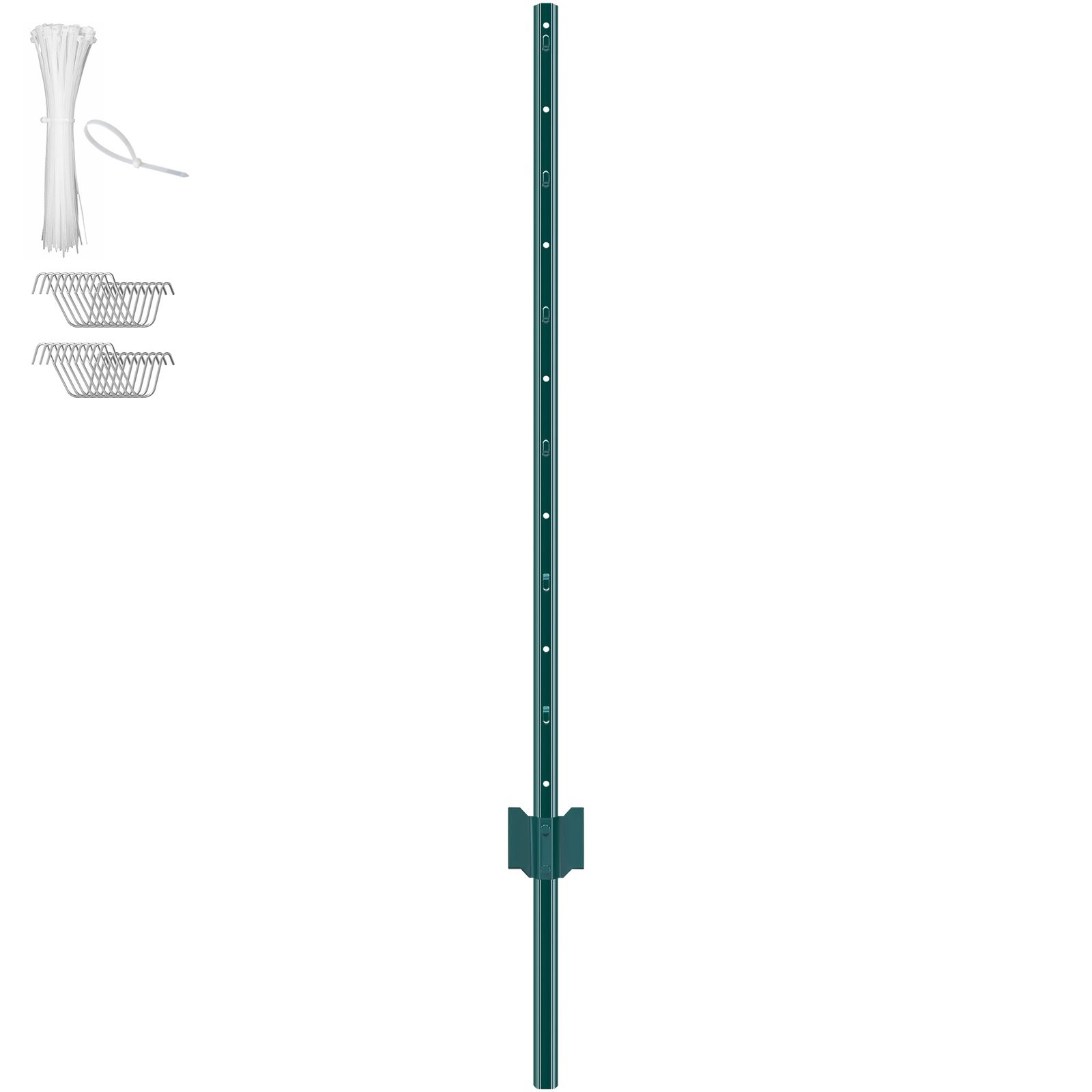 Fuß Langer Zaunpfosten, 10er-packung, Aus Robustem U-förmigem Stahl, Für Garten, Rasen, Landwirtschaft Und Außenzäune, Grün.