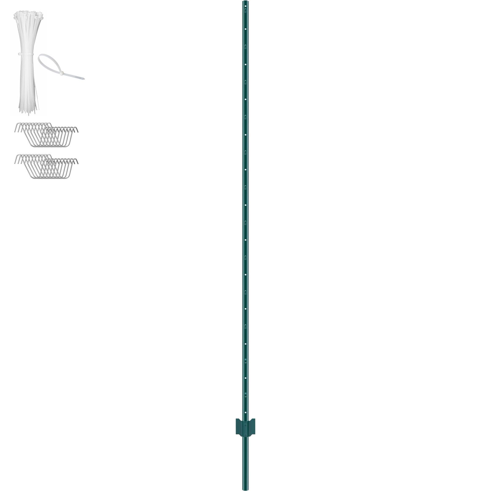 Fuß Langer Zaunpfosten, 10er-packung, Robuster U-förmiger Stahl, Für Garten-, Rasen-, Landwirtschafts- Und Außenzäune, Grün.