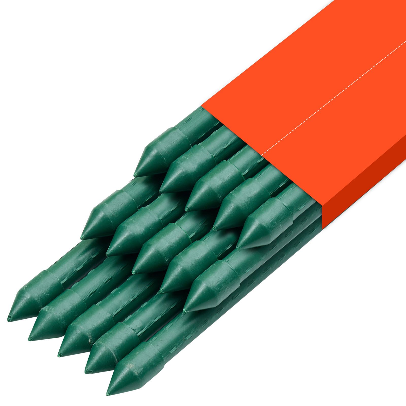 Gartenstäbe, 15er-pack, 1705 Mm, Kunststoffbeschichtete Metall-tomatenstäbe, Pflanzenstützen, Spitze Enden Und Anti-rutsch-noppen Für Kletterpflanzen, Gemüse Im Freien
