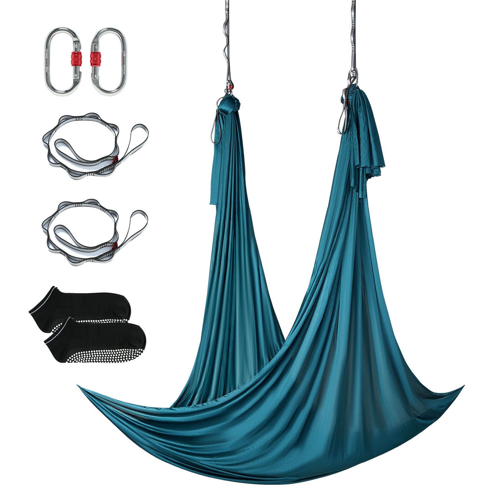 5,5 Yard Aerial Yoga Hängematte, Starter-set Mit 100 G/m² Nylongewebe, Komplettem Befestigungsmaterial Und Einfacher Montageanleitung, Antigravitation Für Alle Fitnesslevel, Fitness- Und Krafttraining