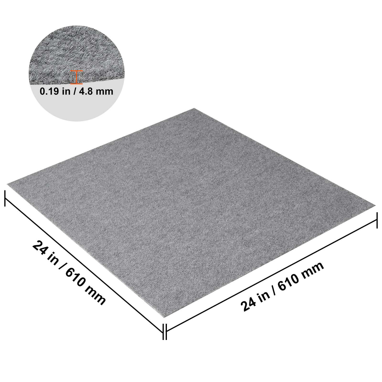 Selbstklebende Teppichfliesen, 60 X 60 Cm, 9 Stück, Hellgrau, Einfache Selbstverlegung Für Wohn- Und Schlafzimmer