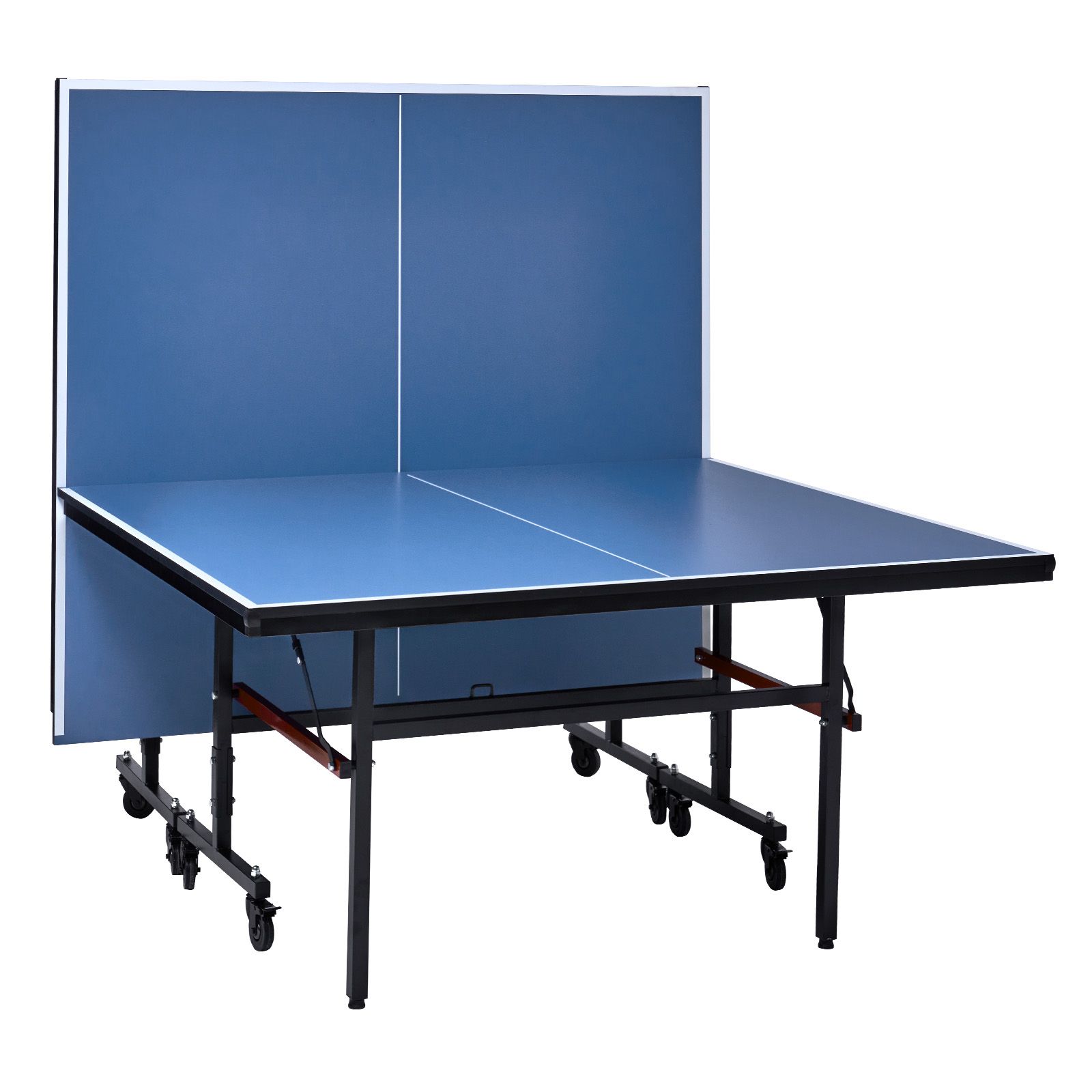 Professionelle, Klappbare Tischtennisplatte Aus 18 Mm Mdf, Mit Schnellverschlussnetz Und Feststellbaren Rollen, Einfacher Aufbau In 10 Minuten, Für Den Innenbereich.