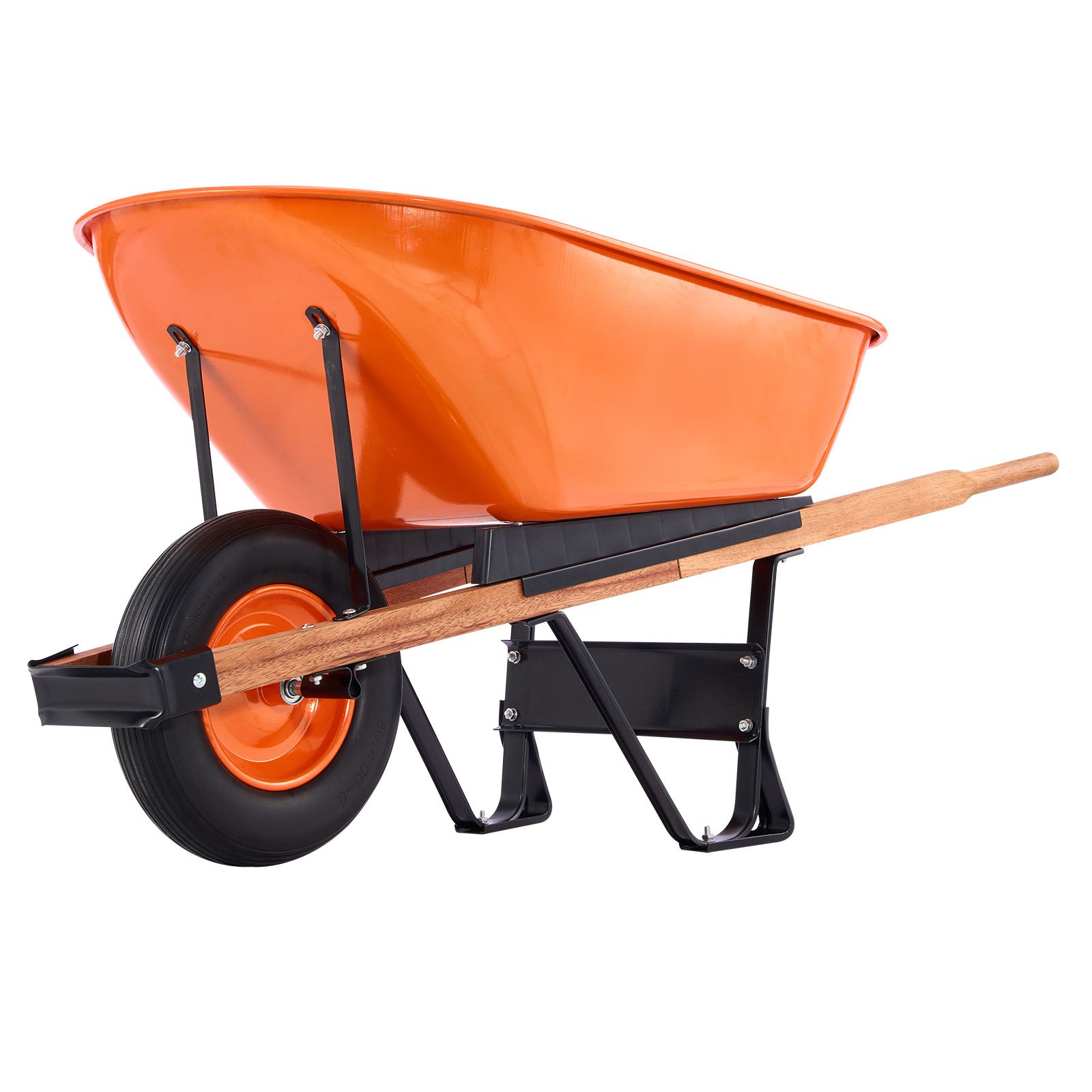 Einzelschubkarre, 330 Pfund Tragfähigkeit, 6 Kubikfuß Wanne, Metallgriff, 16 Zoll Breites Rad, Ideal Für Garten, Rasen Und Landwirtschaft.