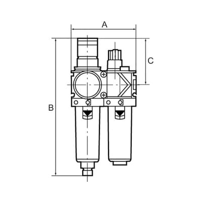Wartungseinheit 2-teilig »variobloc«, Metallbehälter, BG 1, G 3/8
