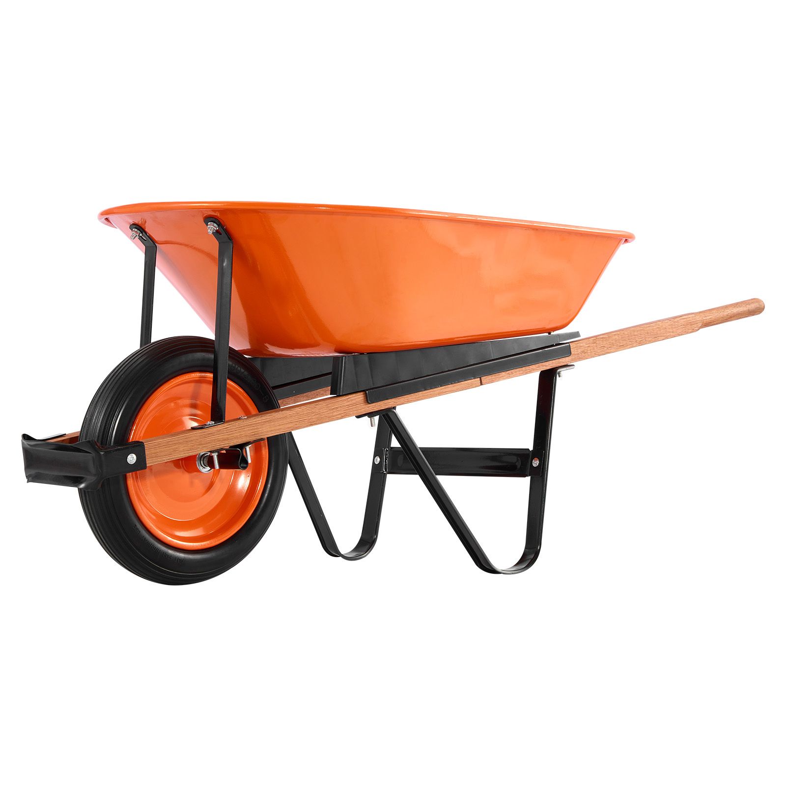 Einzelschubkarre, 141 L, 150 Kg Traglast, Metallrahmen, 40 Cm Breites Rad, Praktischer Gartenwagen Für Rasen Und Landwirtschaft.