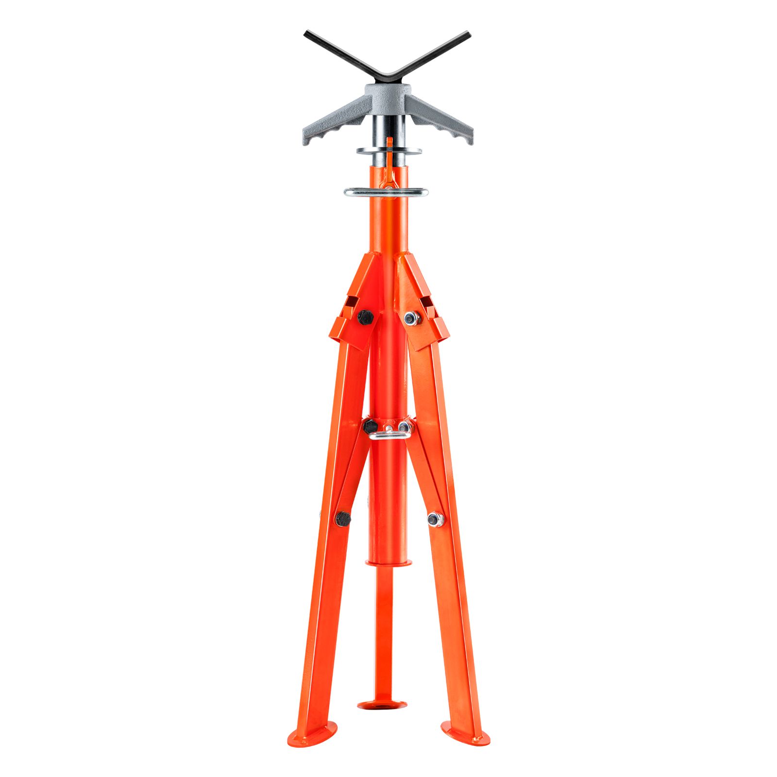 Hochleistungs-schlauchhalterung, Tragfähigkeit 1133,9 Kg, Höhenverstellbar 69,1-132,1 Cm, V-kopf, 45 Stahl, Klappbar, Für Schläuche Von 1,3 Bis 30,5 Cm.