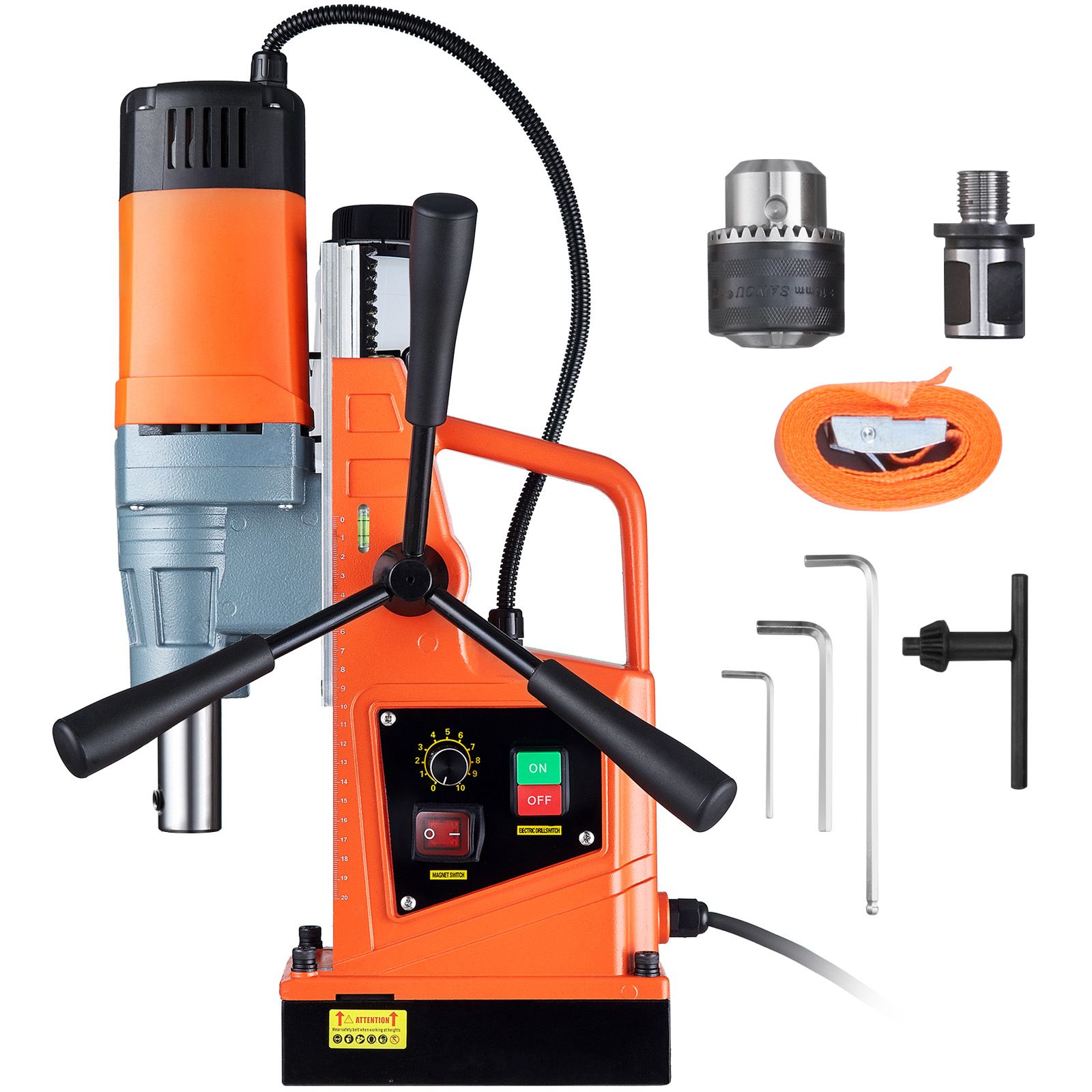 Magnetbohrmaschine 1550w, 2" Durchmesser, 2922 Lbf, Variable Drehzahl 0-500 U/min, Für Metall, Industrie Und Haushalt.