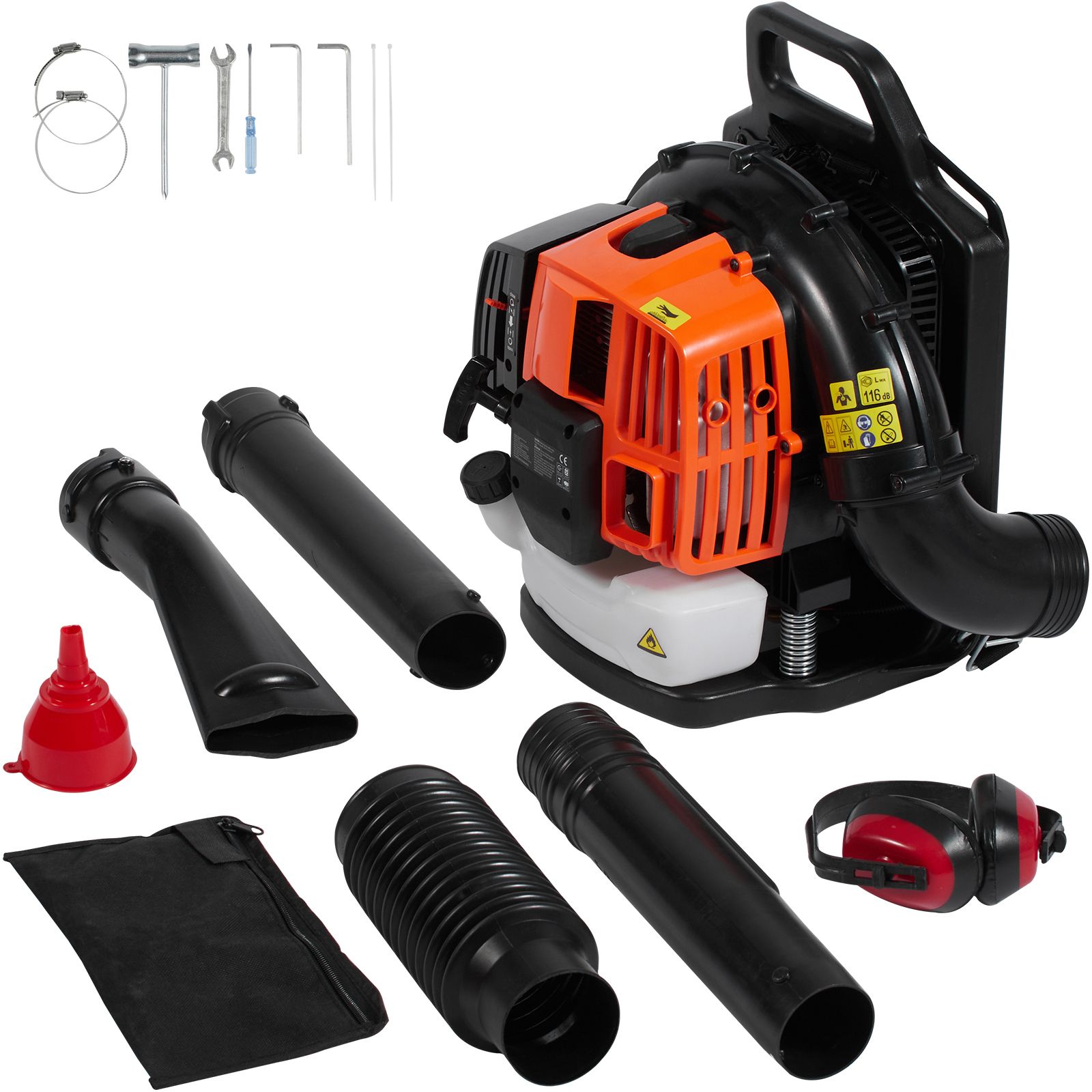 Rucksack-laubbläser, 63 Cm³ 2-takt, 1,89 L Tank, 1110 Cfm Luftdurchsatz, 220 Mph Geschwindigkeit, Ideal Für Garten, Laub Und Schnee.