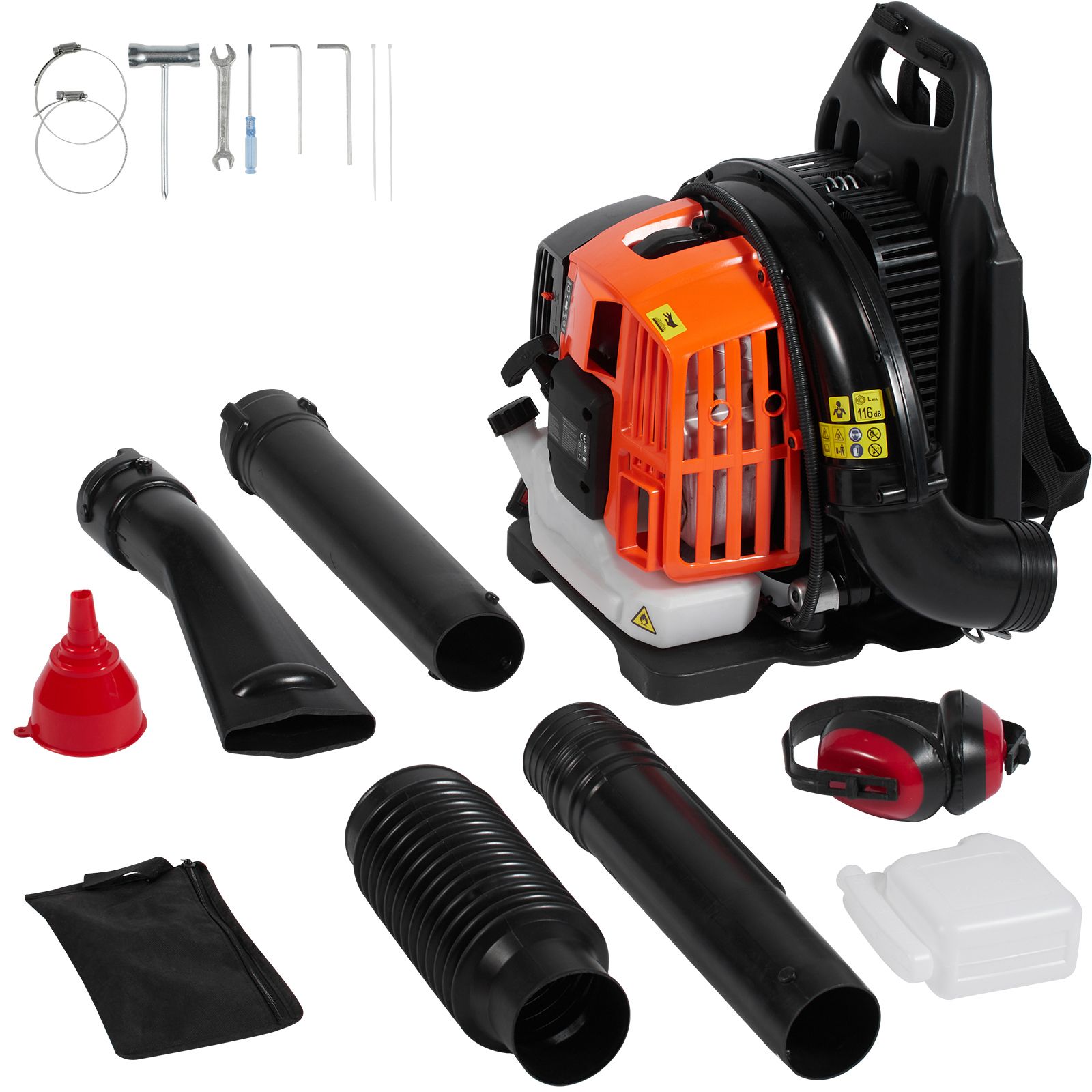 Rucksack-laubbläser, 52 Cm³ Zweitaktmotor, 1,37-liter-tank, 480 Cfm Luftdurchsatz, 175 Mph Luftgeschwindigkeit, Für Garten, Laub Und Schnee