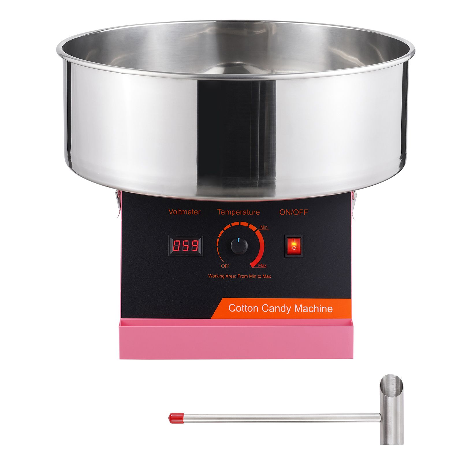 Elektrische Zuckerwattemaschine Mit 1000 W Leistung, Edelstahlschüssel, Inklusive Zuckerlöffel, Ideal Für Kinder- Und Familienfeiern (rosa)