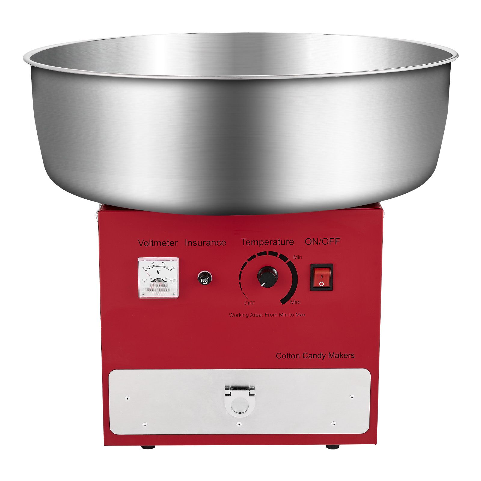 Elektrische Zuckerwattemaschine Mit 1000 W Leistung, 52 Cm Edelstahlschüssel, Löffel Und Schublade Inklusive, Für Den Familiengebrauch, Ideal Für Geburtstage Und Partys, Rot.