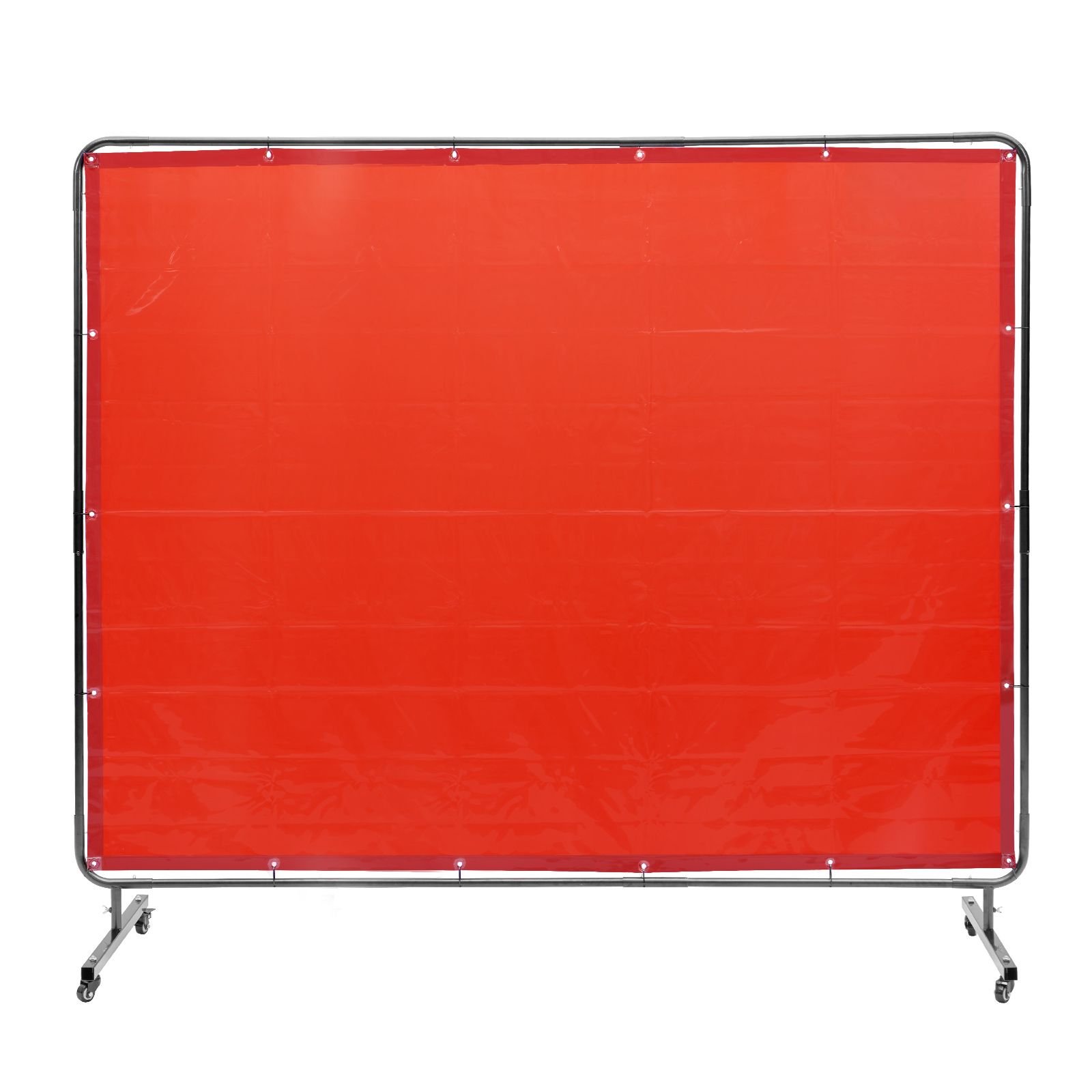 Schweißschutzwand Mit Rahmen, 1,83 X 2,44 M, Feuerhemmender Vinylvorhang, Auf 4 Lenkrollen (2 Mit Bremsen), Mobil Und Professionell Für Werkstatt/industrie, Rot
